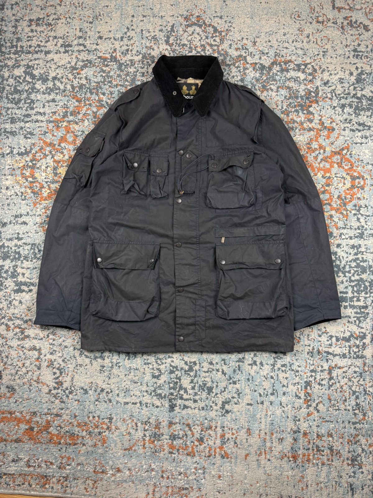 Vintage Y2K Barbour Benham multipocket cargo waxed coat