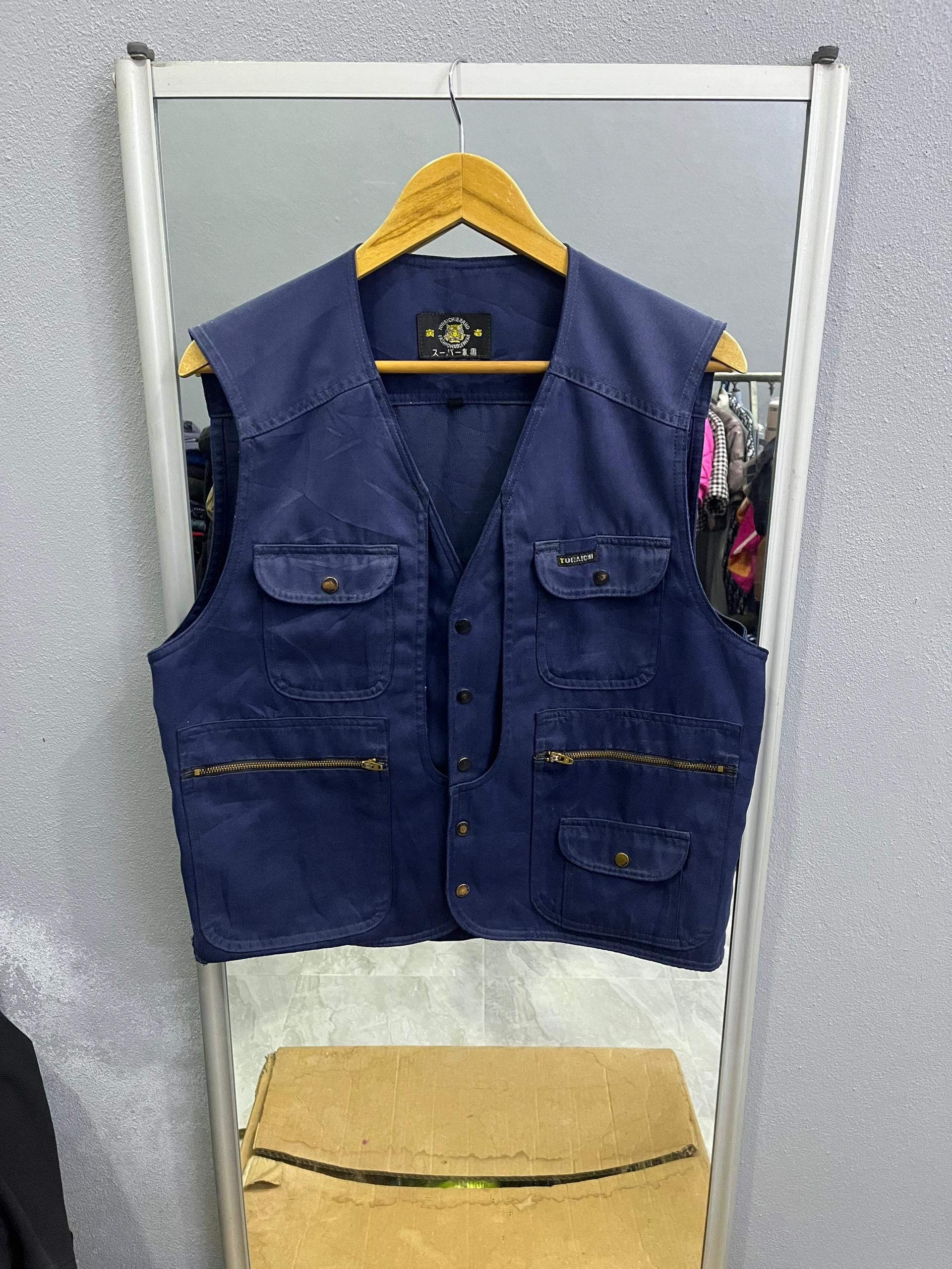 Japanese Brand Toraichi Japanese Workwear Utility Vest Indigo Size US M / EU 48-50 / 2 - 1 Thumbnail
