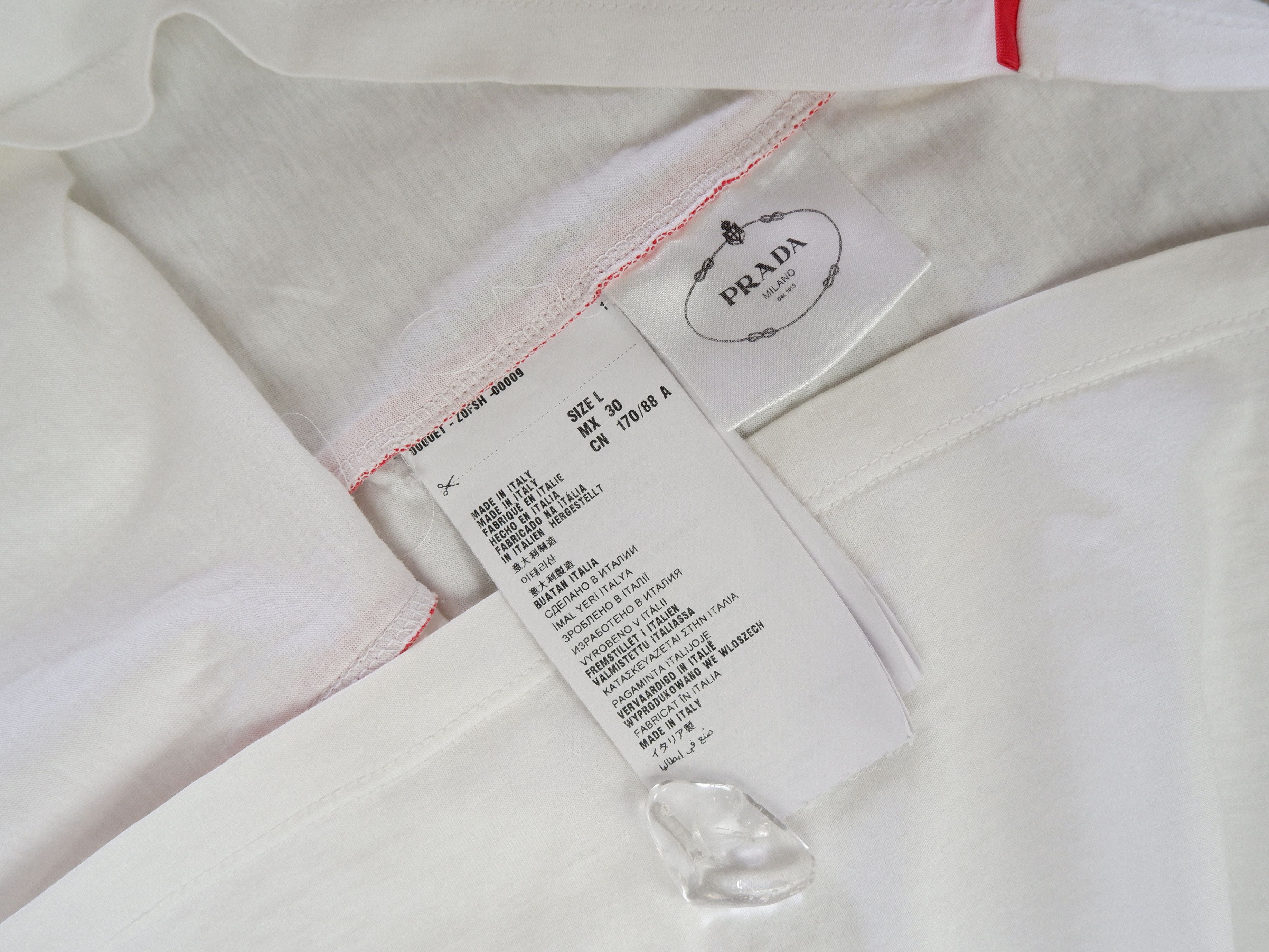 Prada Last drop! Prada t-shirt with silk red piping SS16 Size US S / EU 44-46 / 1 - 5 Thumbnail