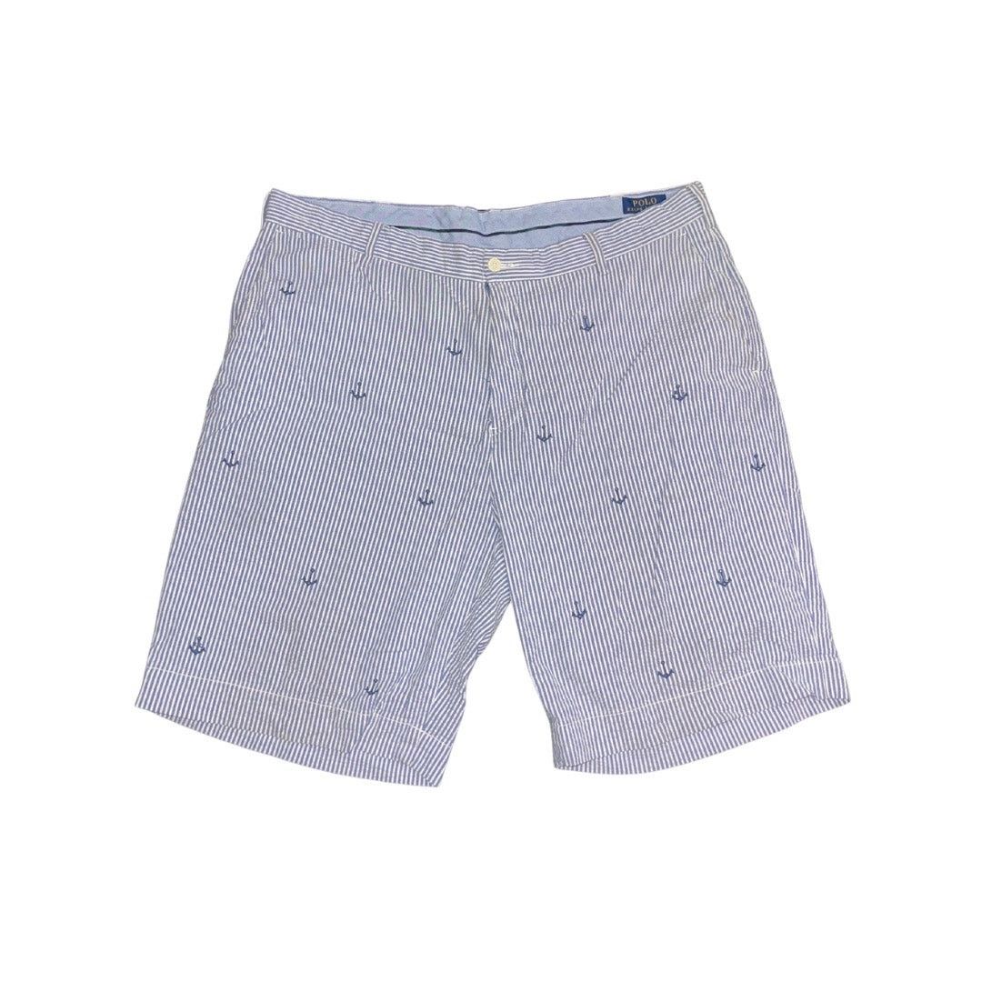 Polo Ralph Lauren Anchor Blue Striped Short SZ 40 Stretch Classic Fit Nautical Size US 40 / EU 56 - 1 Thumbnail