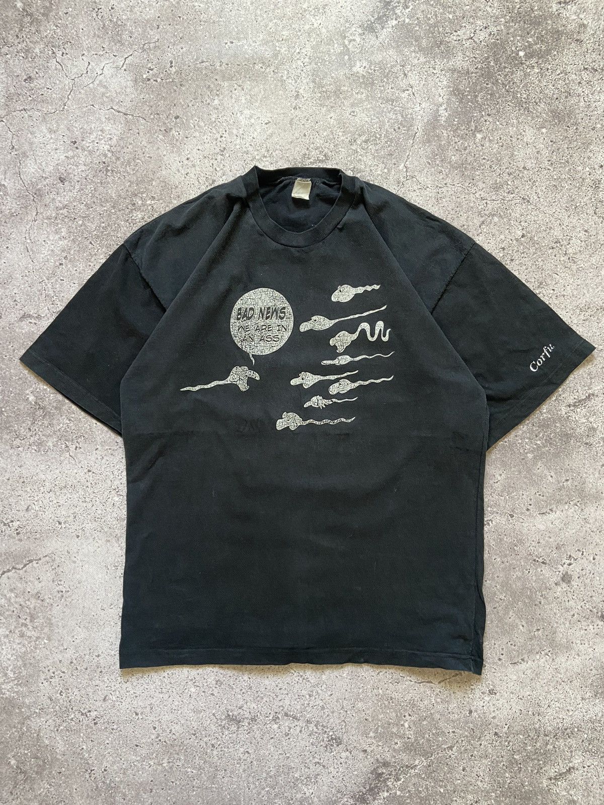 Band Tees × Vintage 90’s Vintage Sperm “Bad News We are in an ass” Humor Art Tee Size US L / EU 52-54 / 3 - 1 Thumbnail