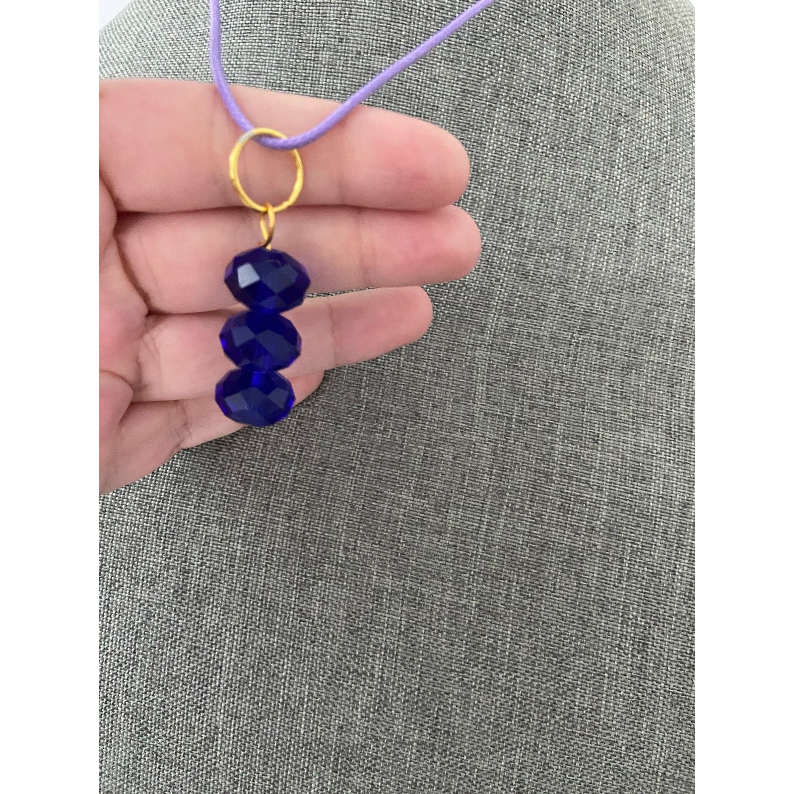 Handmade Blue glass pendant necklace Size ONE SIZE - 3 Thumbnail