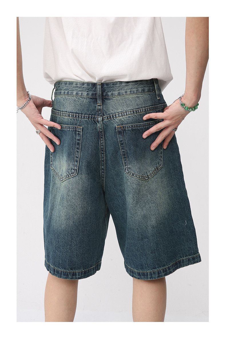 Japanese Brand × Jean Japanese retro loose distressed denim shorts Size US 32 / EU 48 - 6 Thumbnail