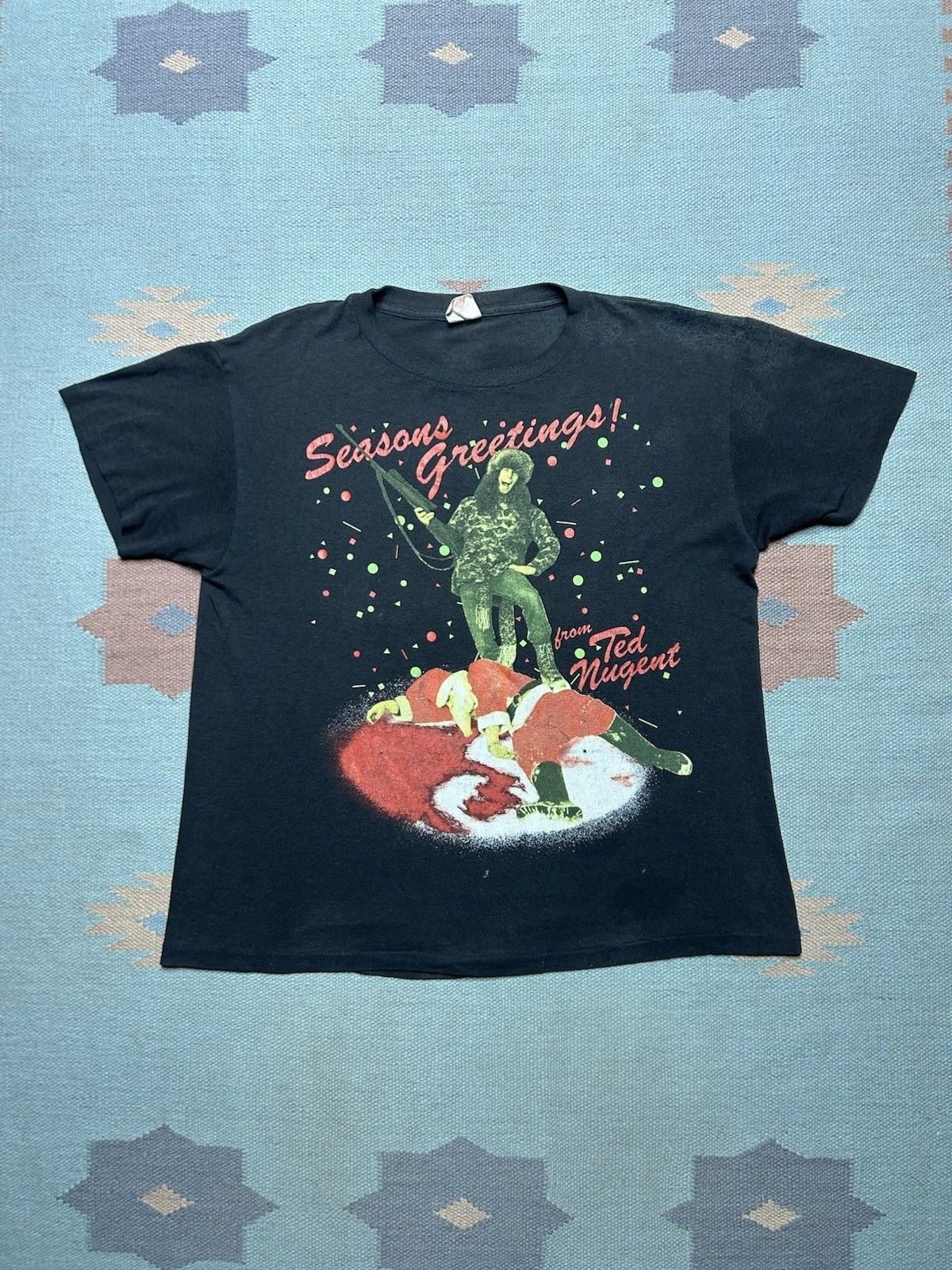 Vintage 90s t shirt Ted nugent seasons greetings Christmas Santa L Size US L / EU 52-54 / 3 - 1 Thumbnail