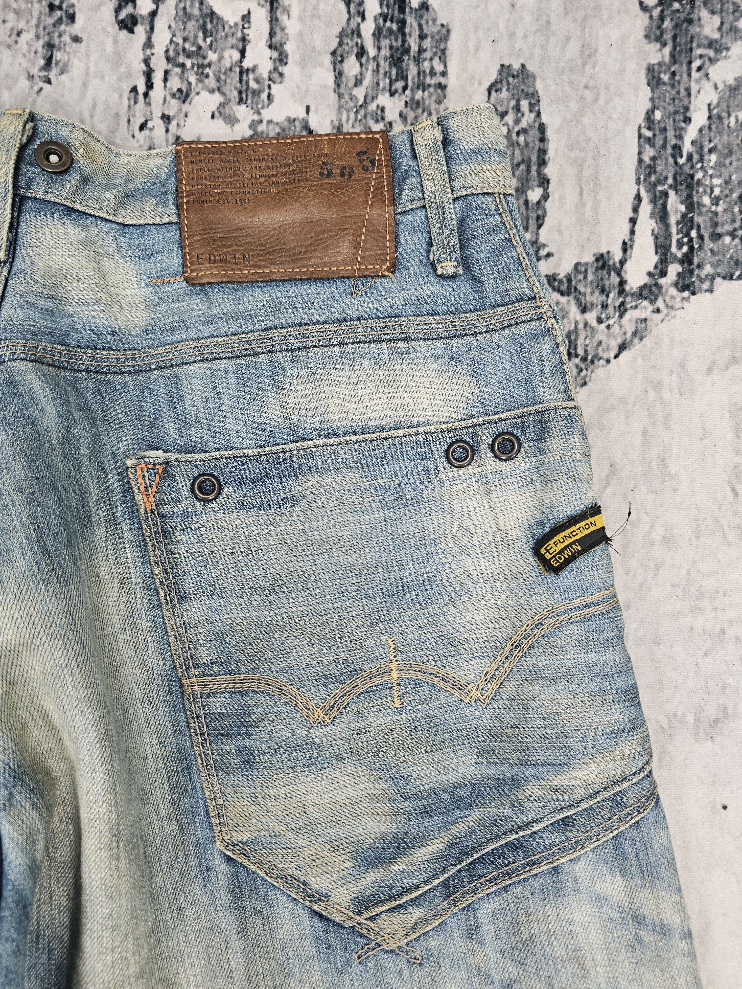 Edwin EDWIN 505 E FUNCTION Twisted Stone Wash Stain Jeans JB0304 Size US 32 / EU 48 - 7 Thumbnail