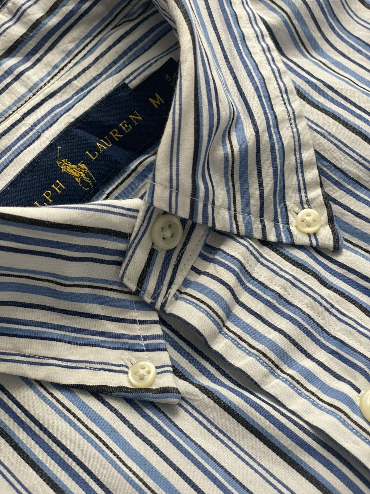 Ralph Lauren Vintage Ralph Lauren Blue and White Striped Oxford Shirt (M) Size US M / EU 48-50 / 2 - 3 Thumbnail