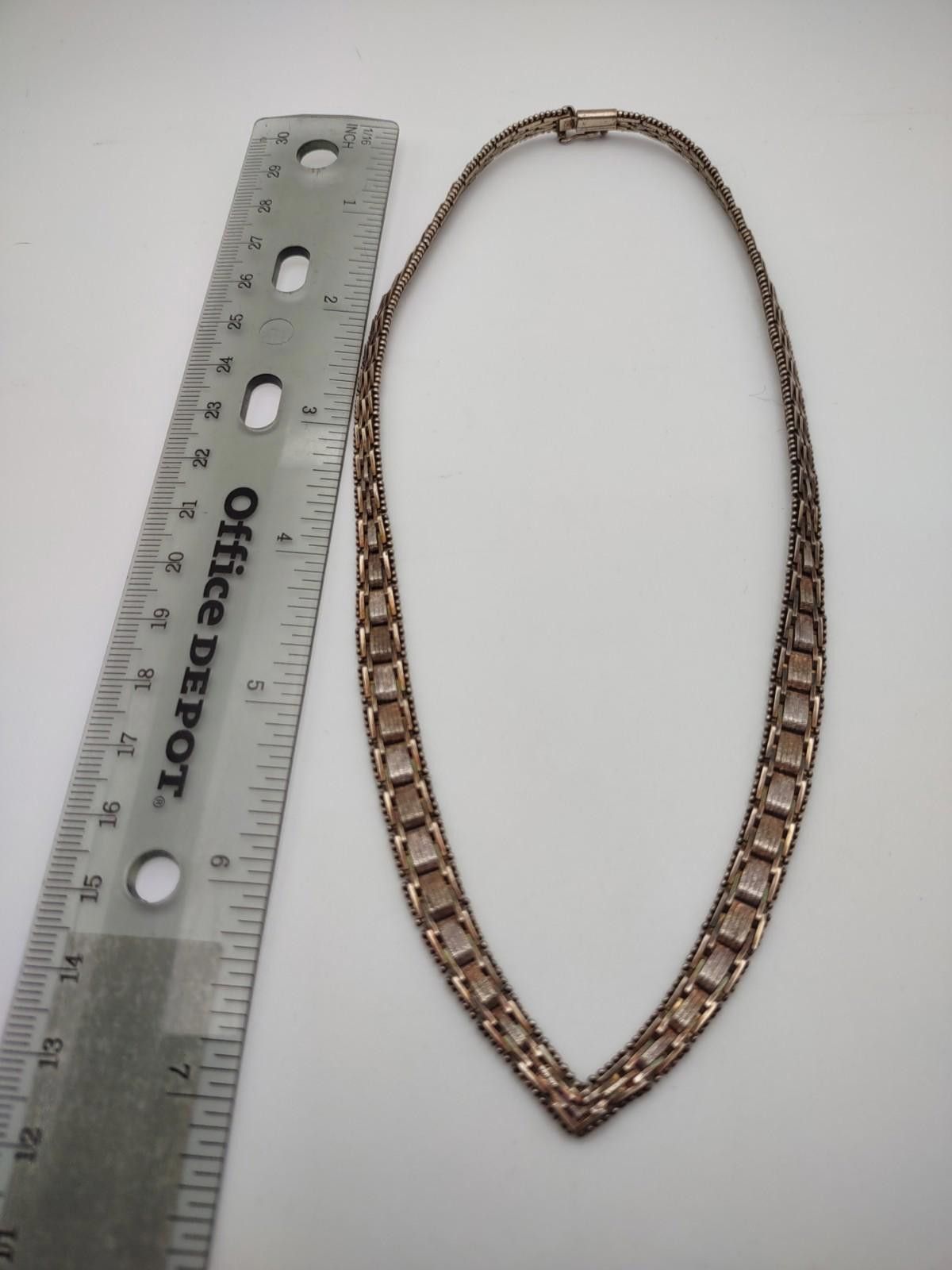 The Unbranded Brand Vintage Italian Riccio Chevron 925 Necklace 16" Size ONE SIZE - 3 Thumbnail