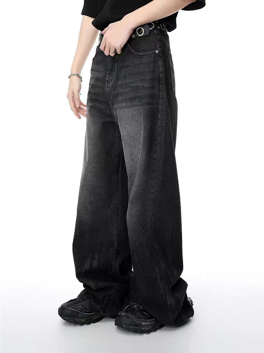 Japanese Brand × Jean baggy harajuku style black and grey wide-leg casual jeans Size US 30 / EU 46 - 4 Thumbnail