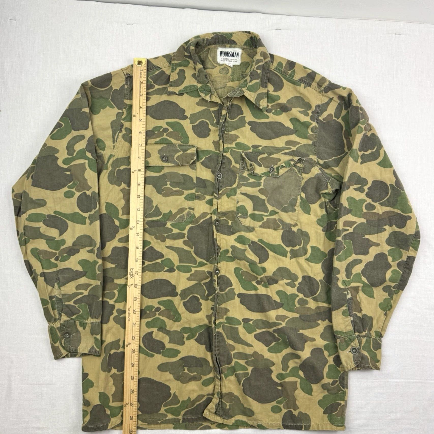 Vintage VINTAGE Woodsman Hunting Shirt Camouflage Outdoor Long Sleeve Adult Large Green 80s Men Size US L / EU 52-54 / 3 - 5 Thumbnail