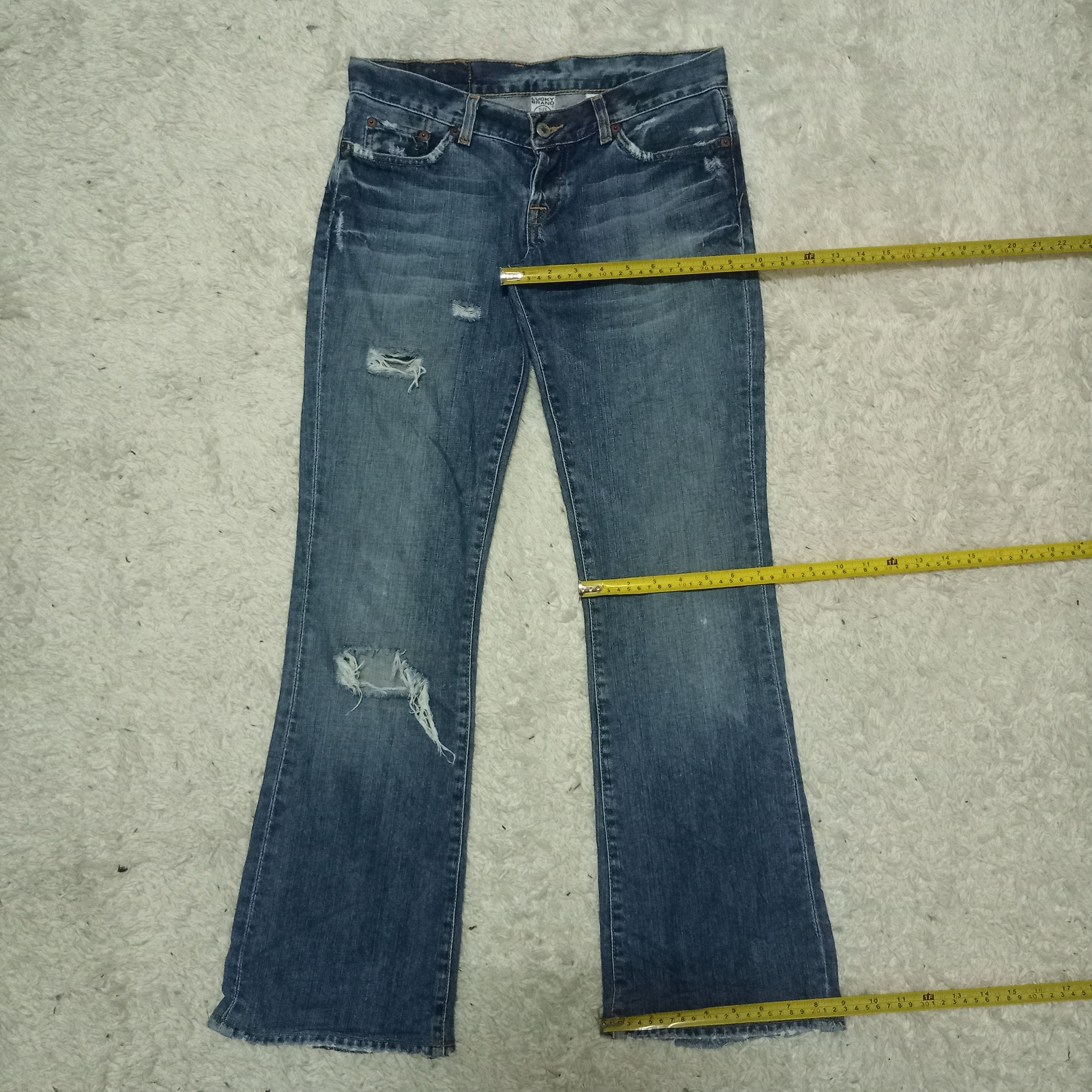 Lucky Brand Vintage Lucky Brand Blue Wash Distressed Flare Jeans 30x30 Size US 30 / EU 46 - 10 Thumbnail