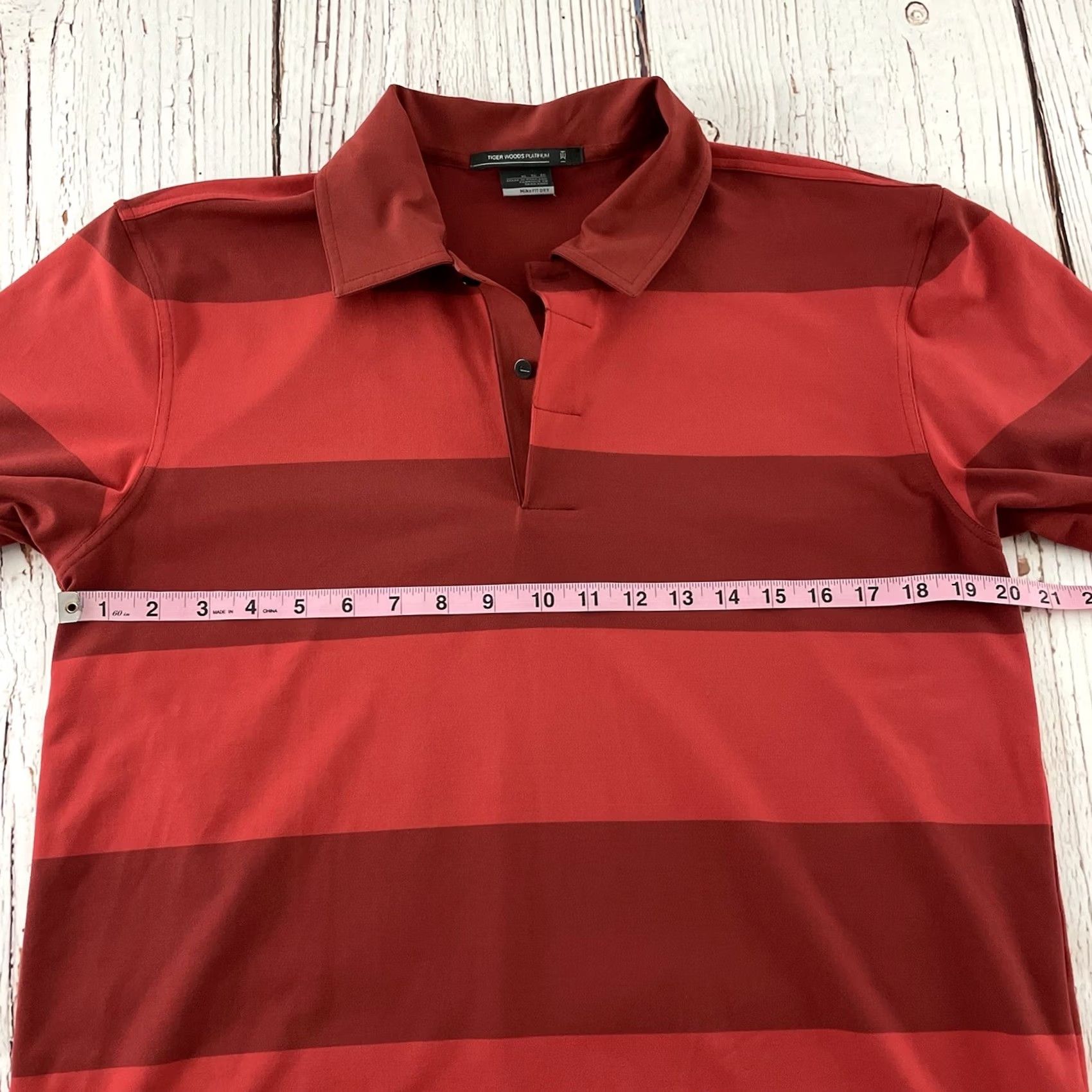 Vintage Tiger Woods Shirt Polo Red Striped Short Sleeve XL Men’s Counterpart: Polo Shirt Tiger Woods XL Red Striped Short Sleeve Polo Shirt Men’s Size US XL / EU 56 / 4 - 3 Thumbnail