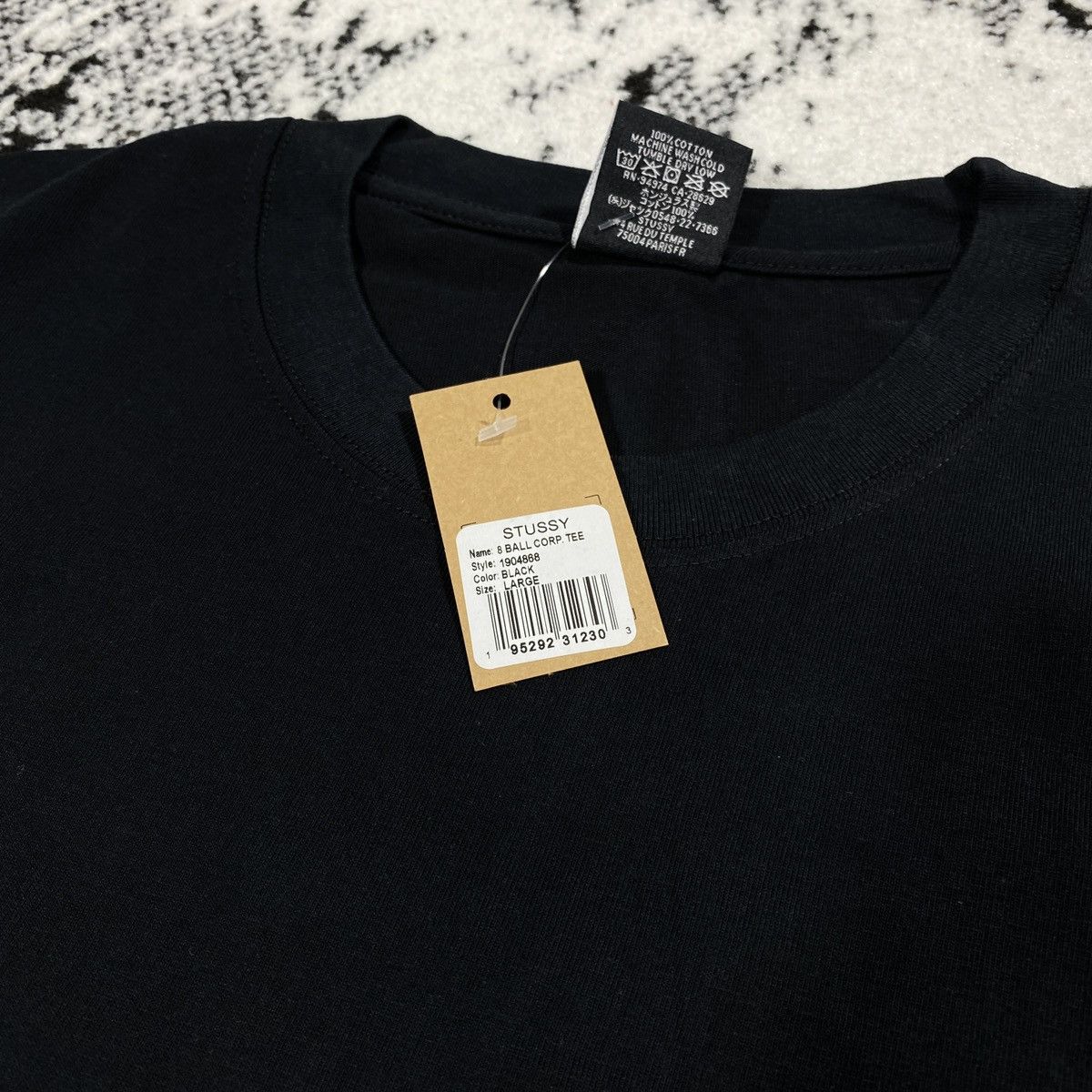 Stussy × Vintage STUSSY 8 BALL CORP TEE IN BLACK Size US L / EU 52-54 / 3 - 6 Thumbnail