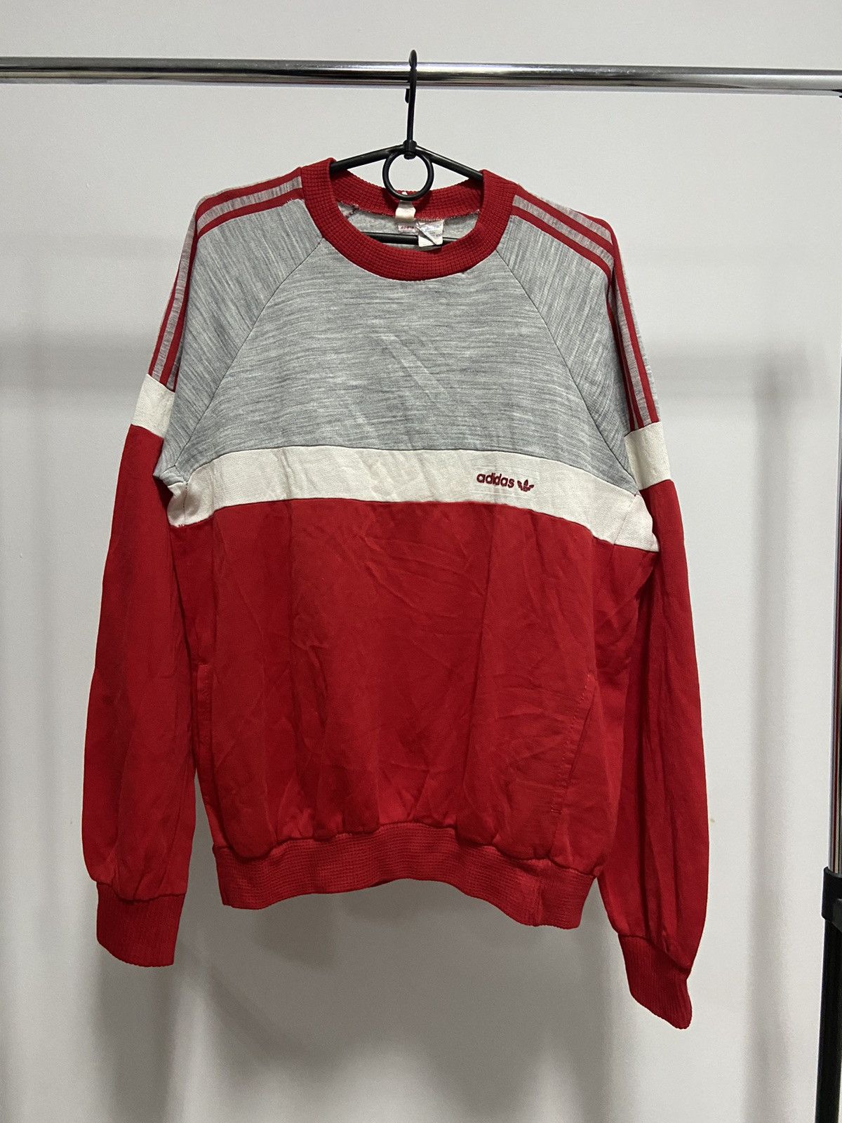 Adidas × Vintage Adidas Vintage Logo Sweatshirt made in France 🇫🇷 Size US L / EU 52-54 / 3 - 1 Thumbnail