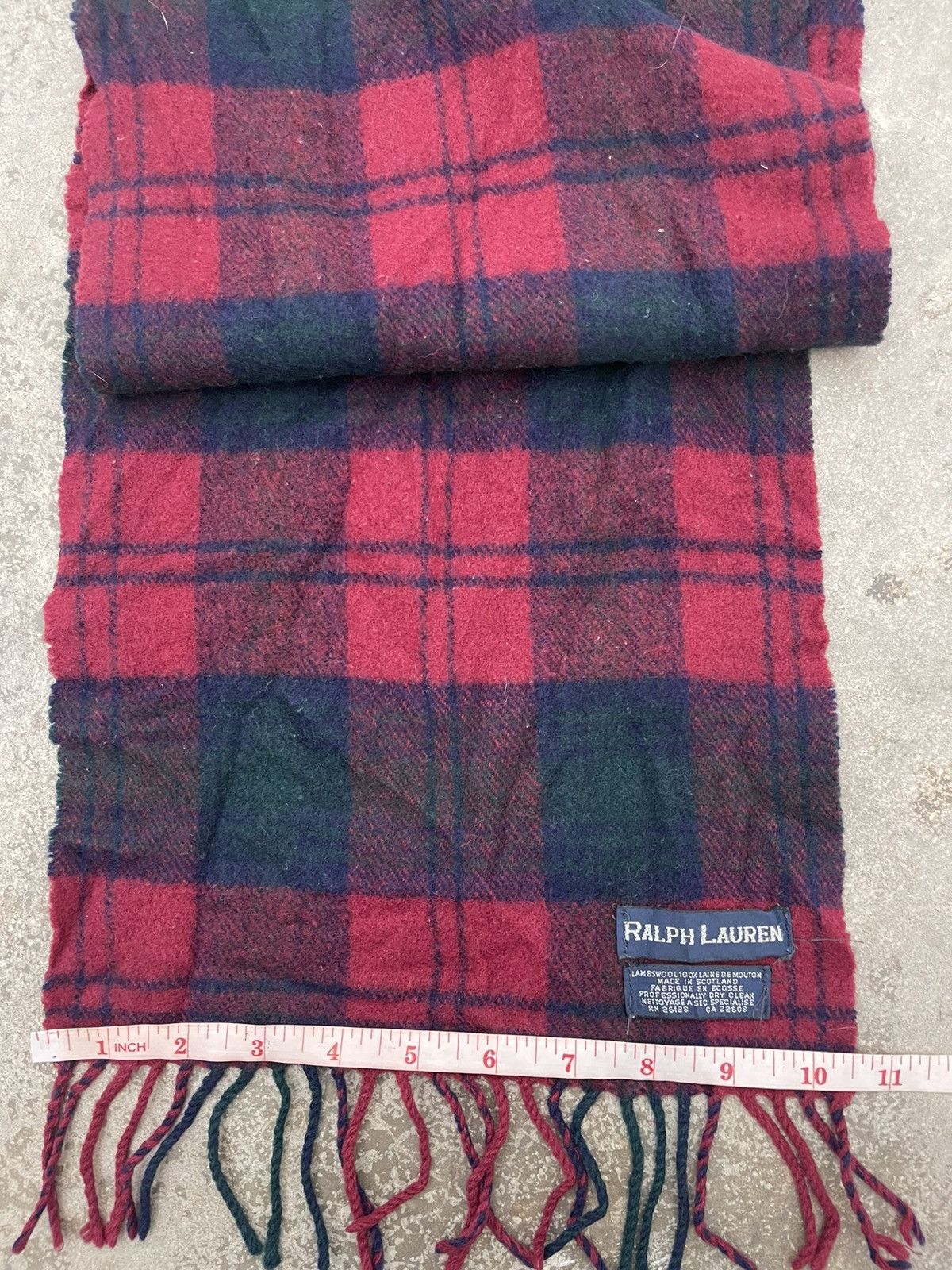 Polo Ralph Lauren VINTAGE Ralph Lauren Lambswool Plaid Scarf Made In Scotland Size ONE SIZE - 5 Thumbnail