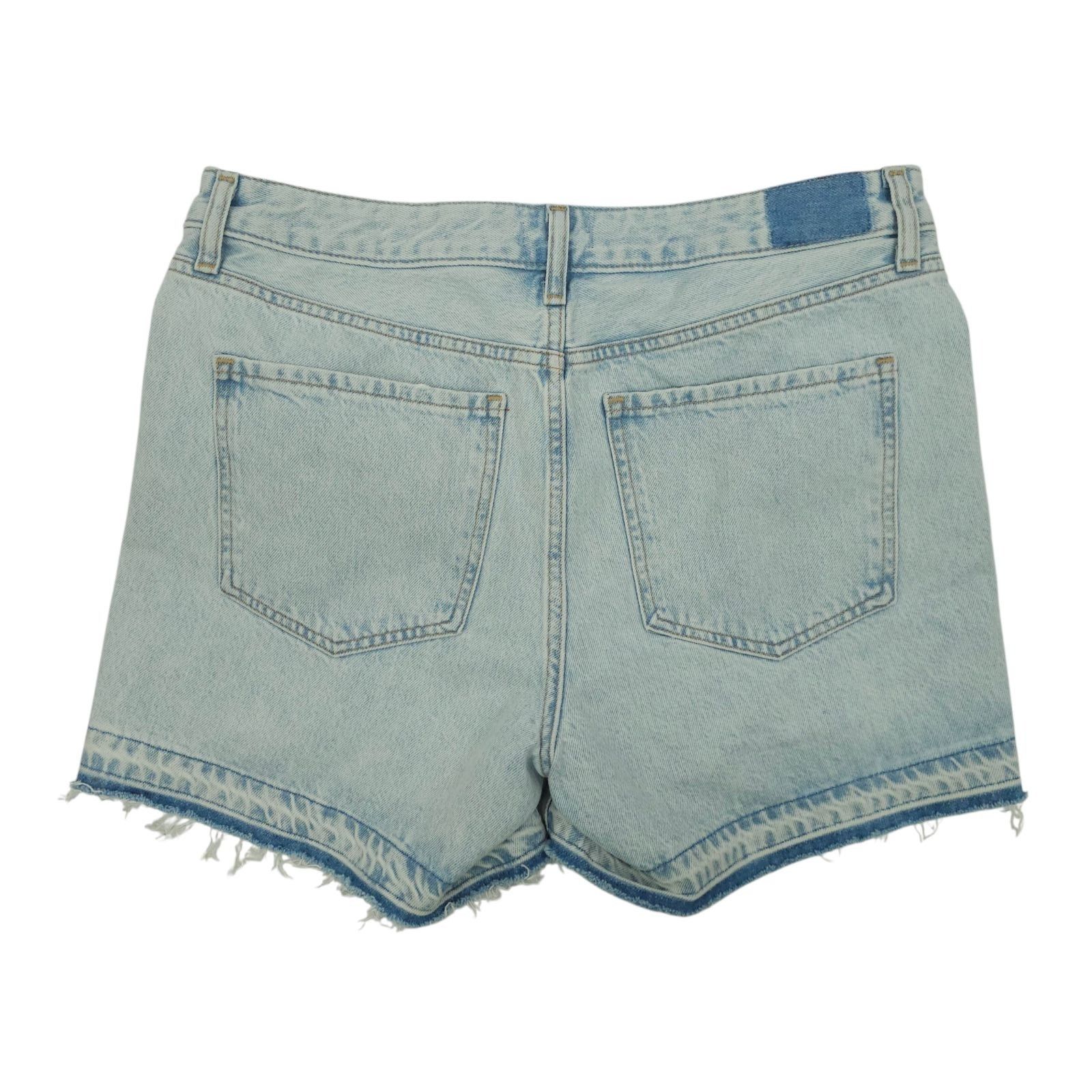 Express Express Denim Shorts Womens 10 Light Wash Boho Mid Rise Raw Size 32" / US 10 / IT 46 - 2 Thumbnail
