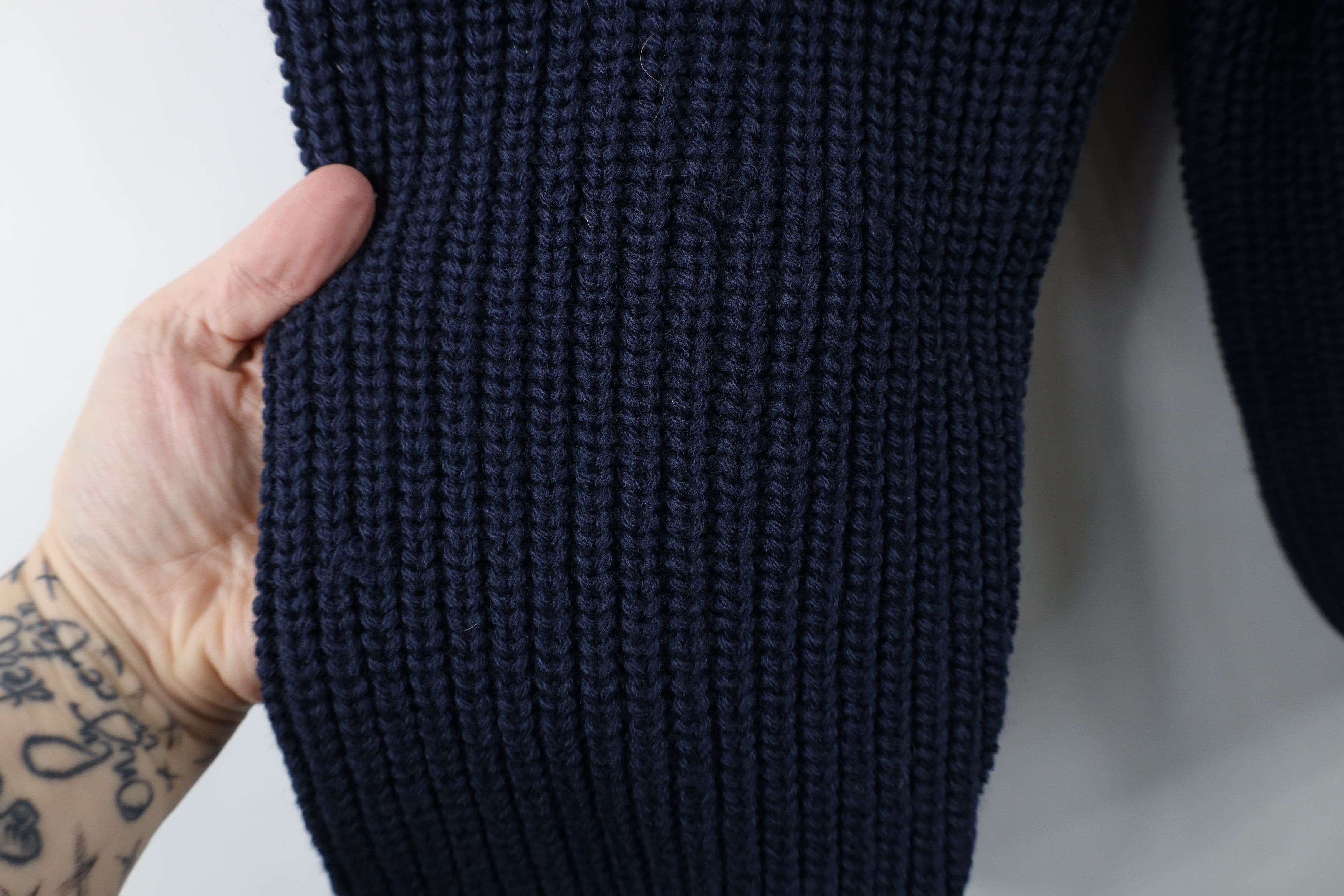 Vintage Vintage 90s Streetwear Ribbed Knit Crewneck Sweater Blue USA Size US L / EU 52-54 / 3 - 5 Thumbnail