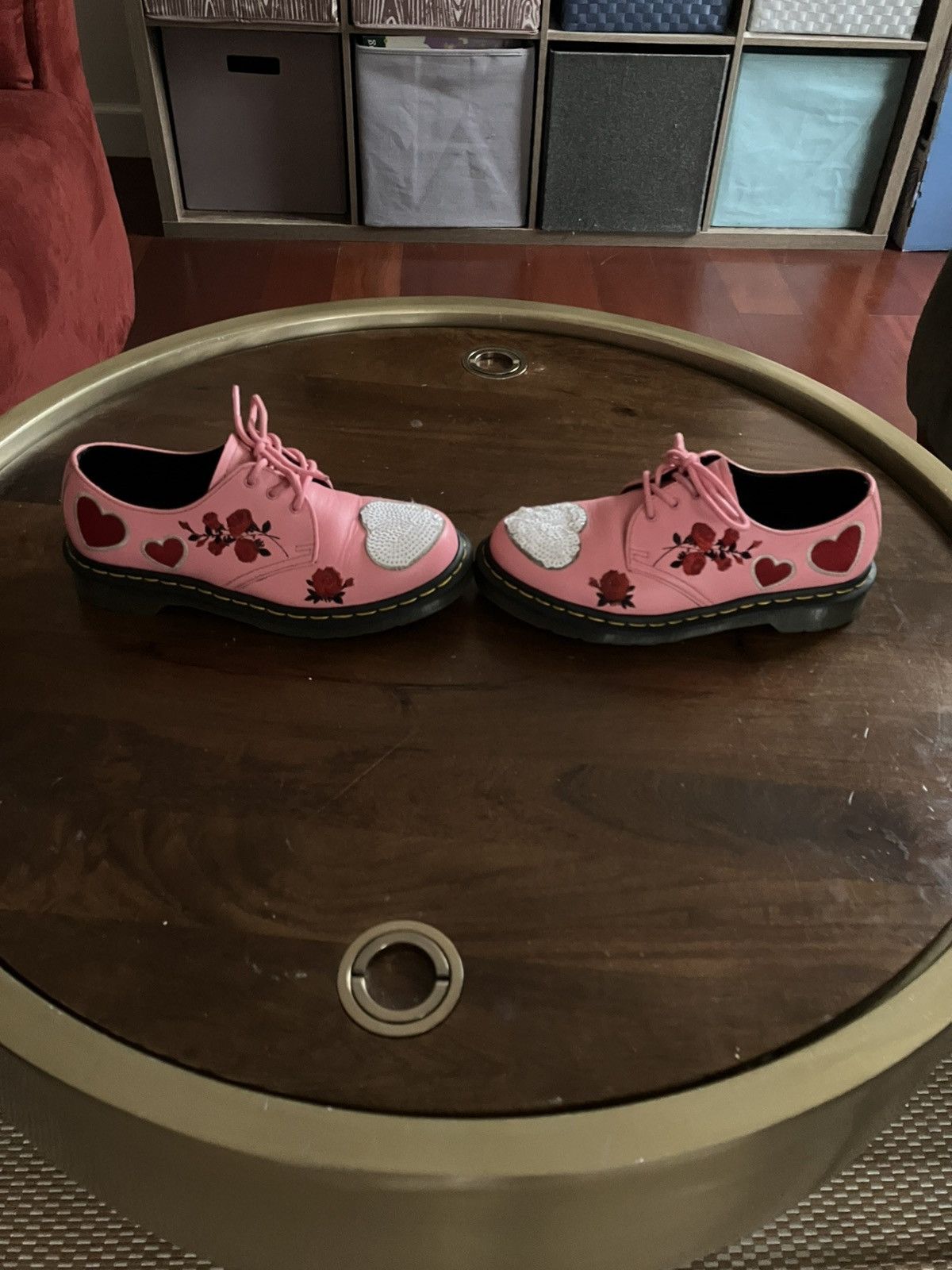 Dr. Martens Dr. Martens 1461 Sequin Heart Pink Red Women’s Size 7 Boots Size US 7 / IT 37 - 2 Thumbnail