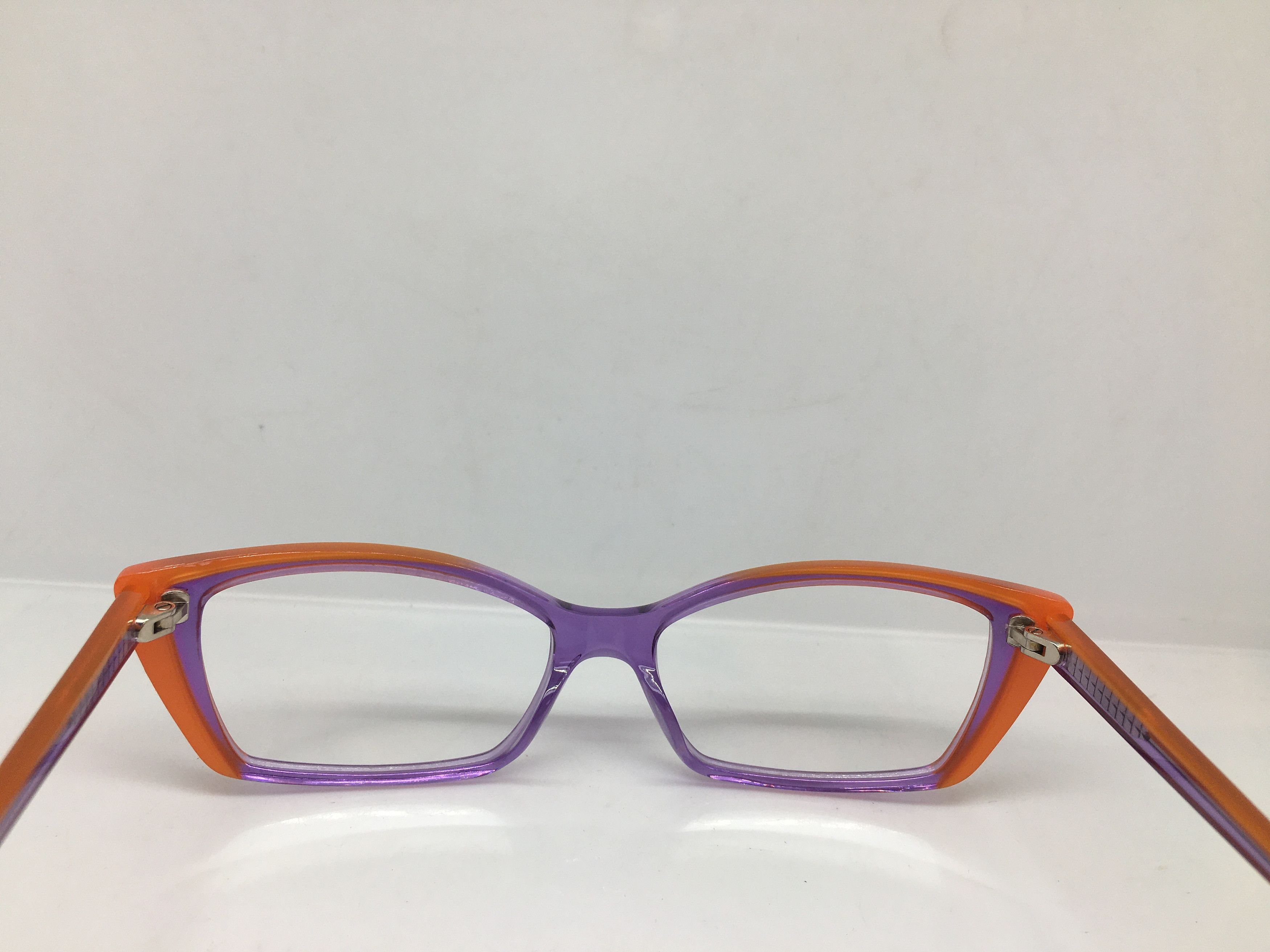 Betsey Johnson Betsey Johnson Clear Purple Orange Cat Eye Eyeglasses Size ONE SIZE - 4 Thumbnail