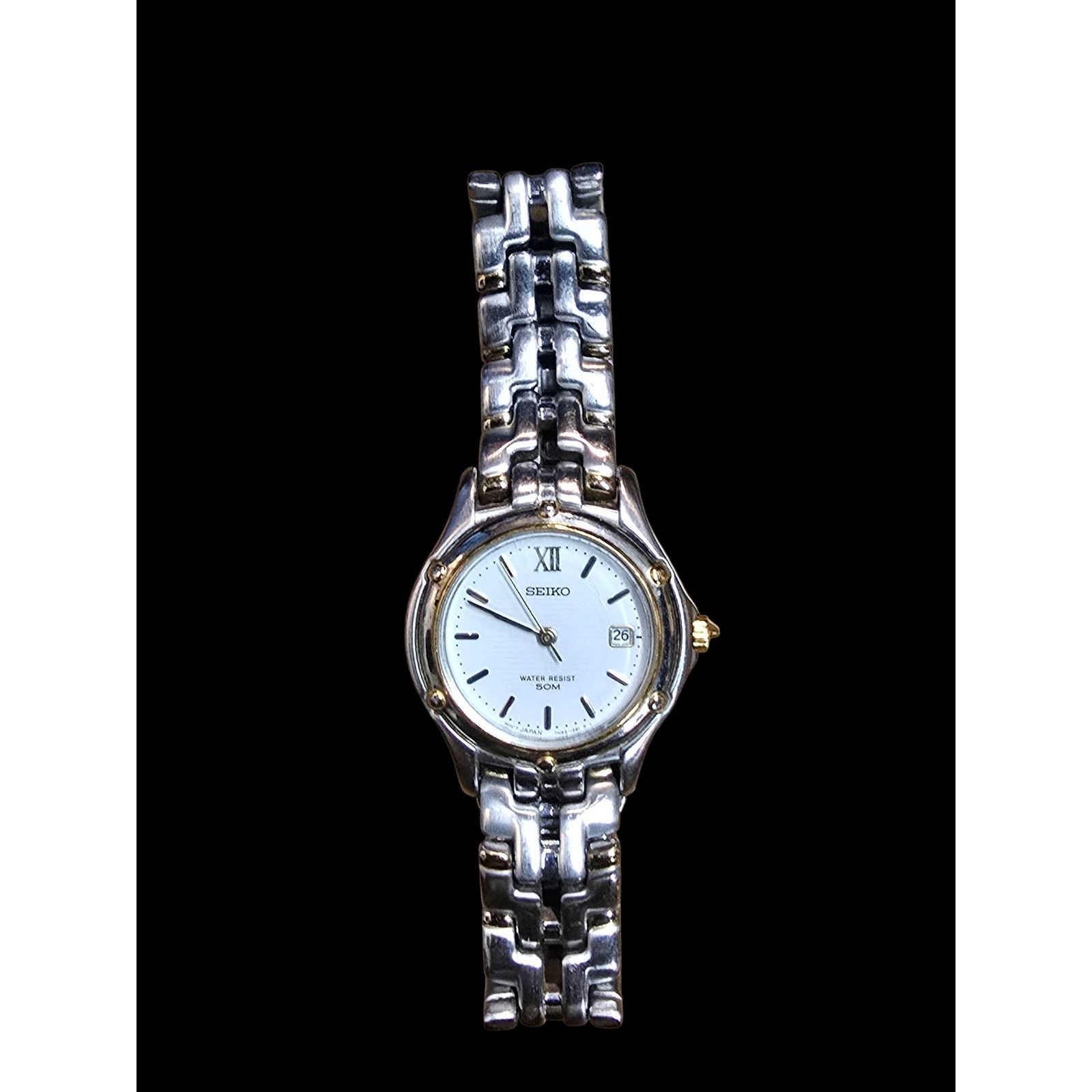 Seiko Seiko 7N82 Two-Tone Silver & Gold Ladies Wristwatch Size ONE SIZE - 1 Thumbnail