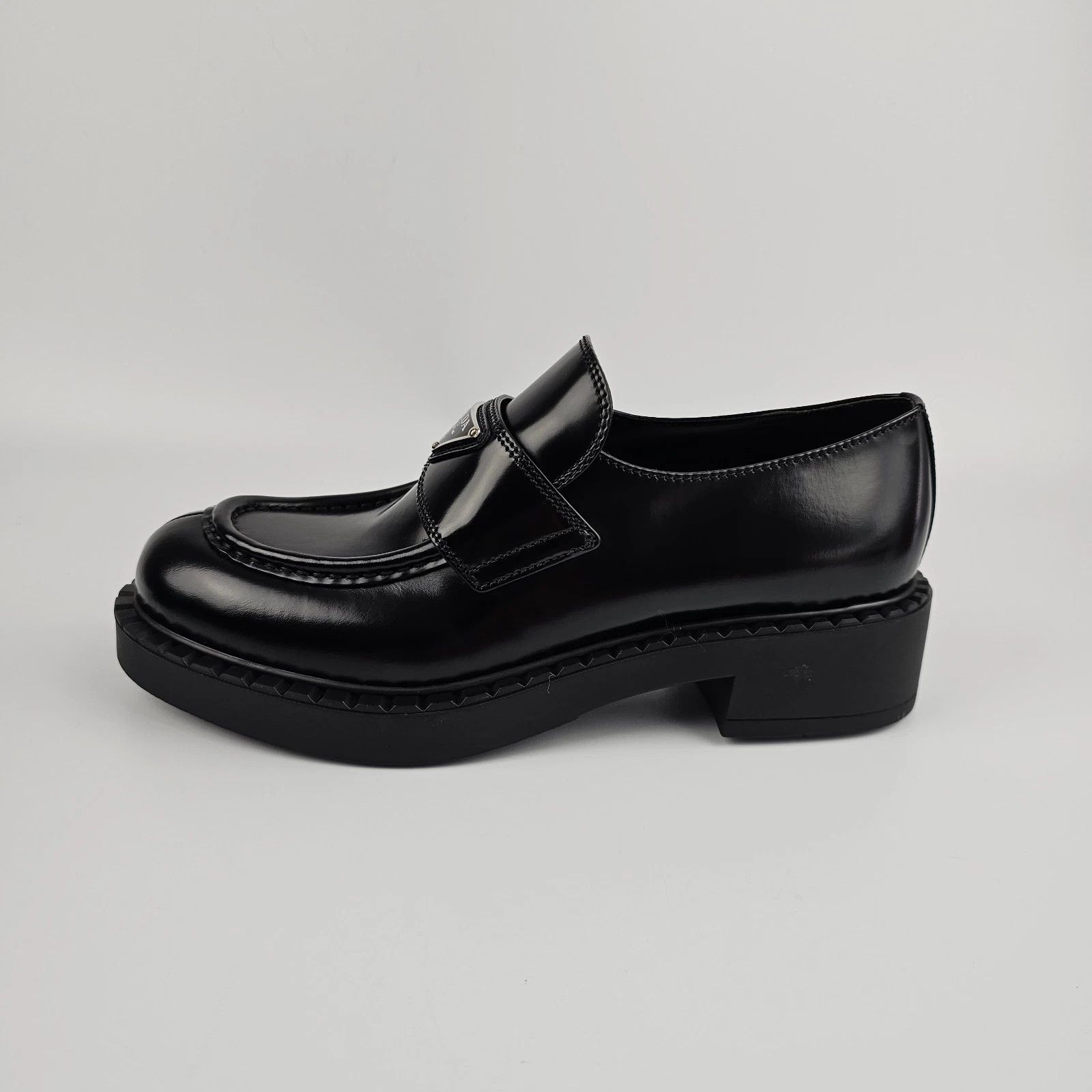 Prada PRADA Chocolate Black Leather Loafers New & Authentic Size US 11 / IT 41 - 8 Thumbnail
