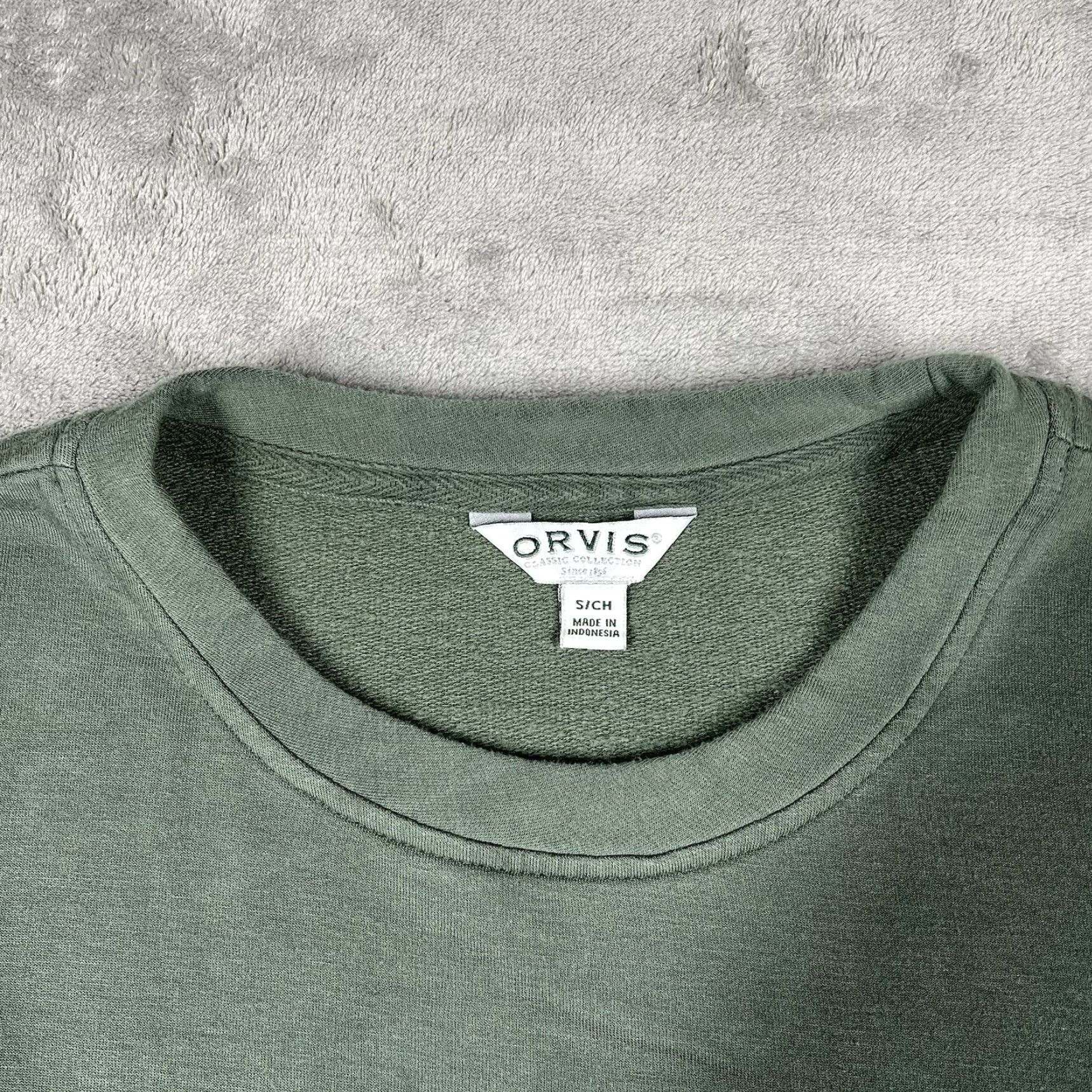 Orvis Orvis Classic Collection Men’s Small Olive Green Crewneck Pullover Long Sleeve Shirt Size US S / EU 44-46 / 1 - 7 Thumbnail