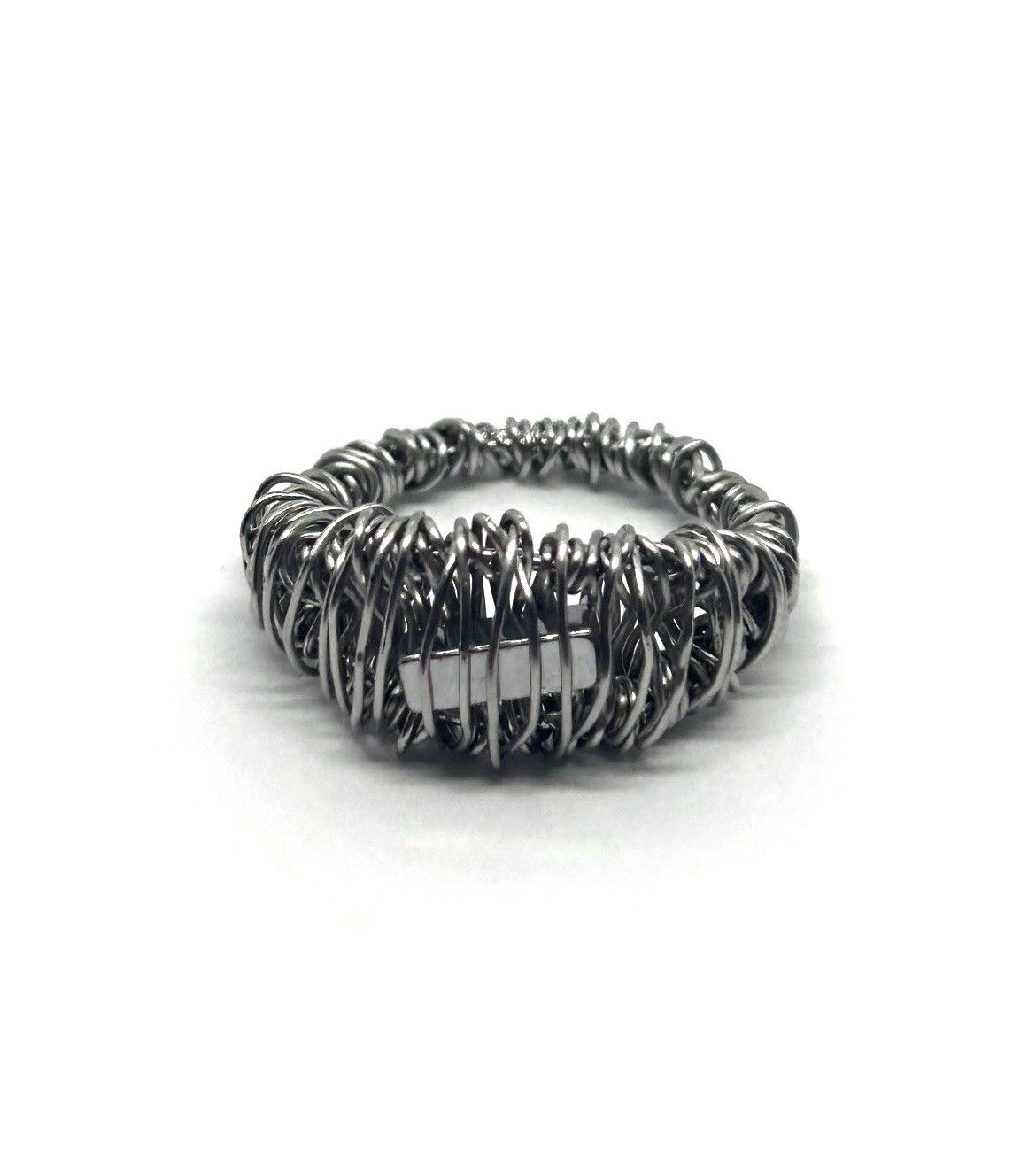 Seditionaries Stainless Steel Wire Ring with Metal Detail Size ONE SIZE - 1 Thumbnail