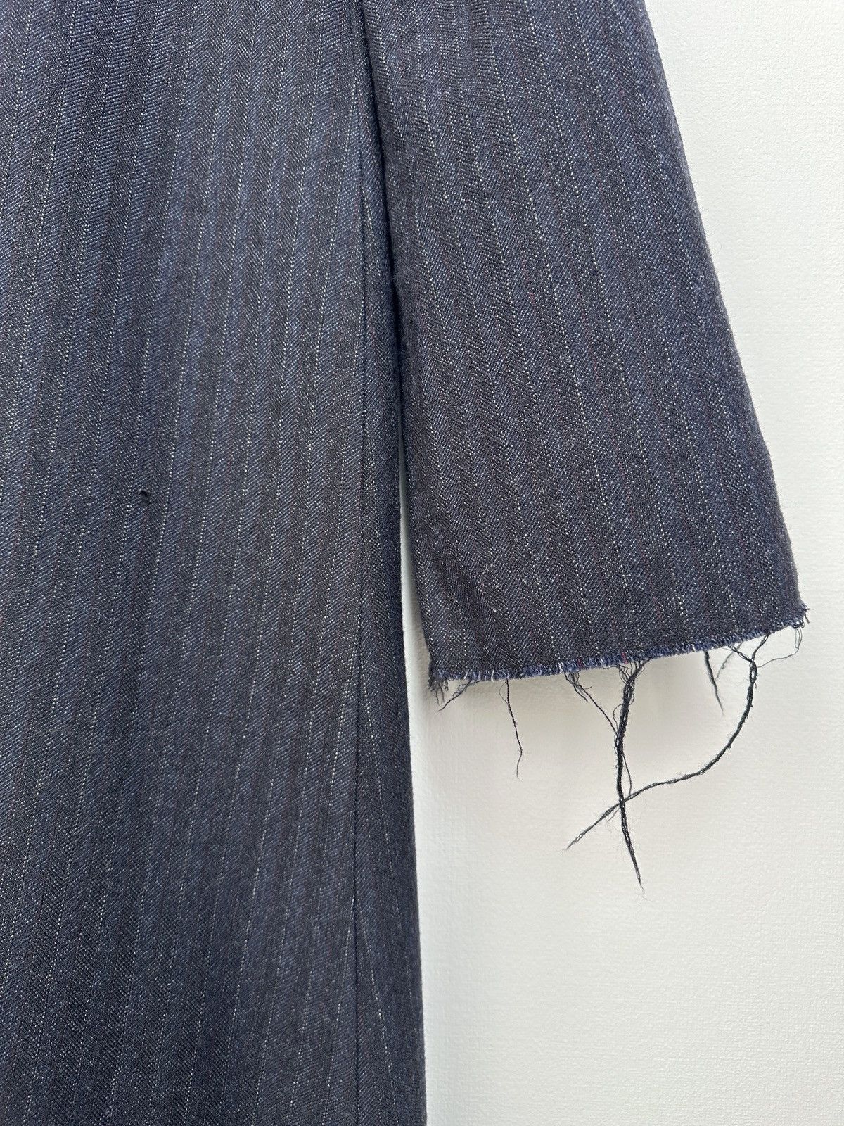 Maison Margiela FW17 Maison Margiela Navy Pinstripe Wool Dress Frayed Detail Size XS / US 0-2 / IT 36-38 - 5 Thumbnail