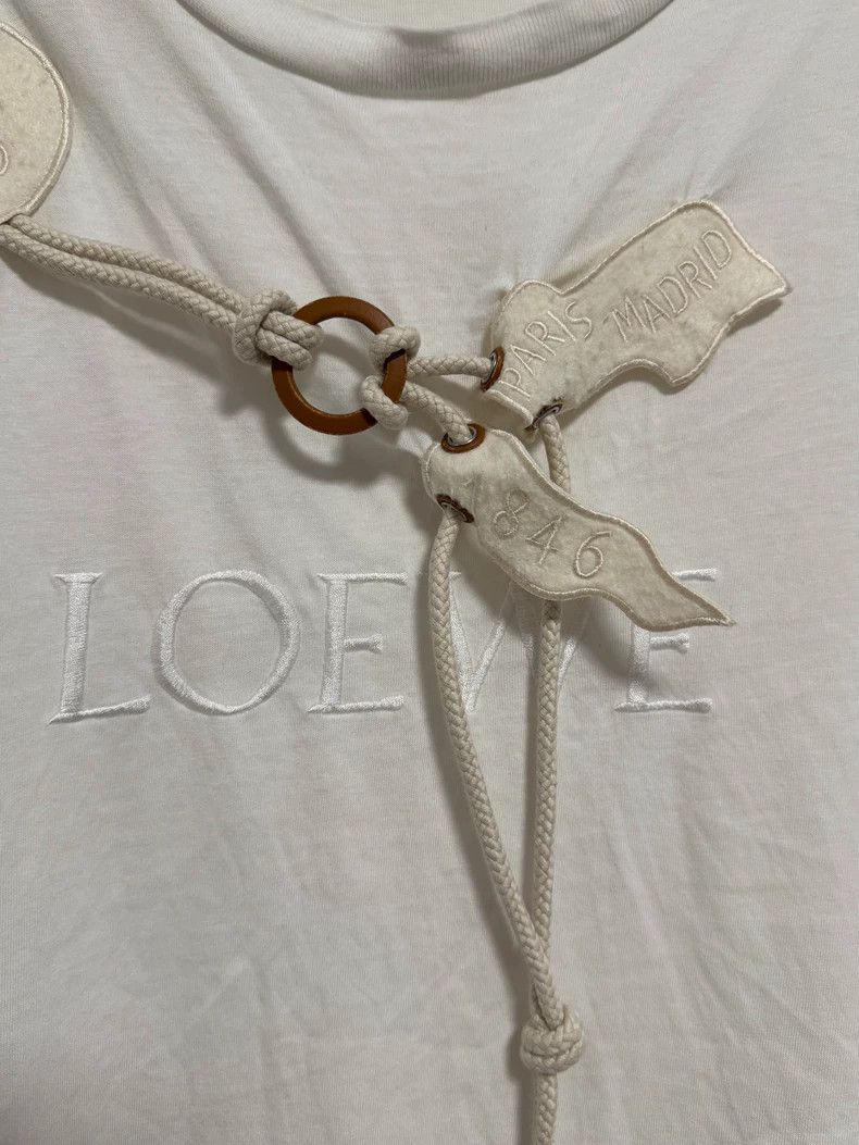 Loewe Loewe Short-sleeved T-shirt decorated with drawstring Size S / US 4 / IT 40 - 1 Thumbnail