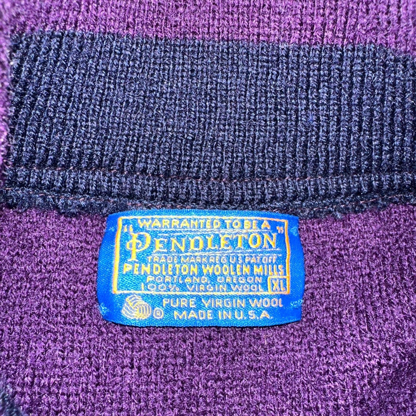 Pendleton VINTAGE Pendleton Sweater Mens XL Wool Purple 80s Henry Neck Elbow Patch Pullover Casual Size US XL / EU 56 / 4 - 5 Thumbnail