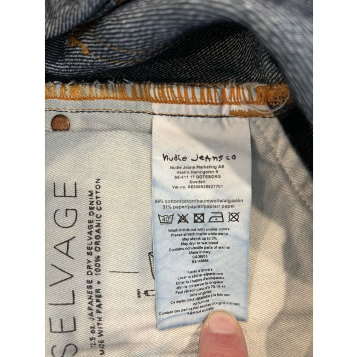 Nudie Jeans RARE Nudie 15th Anniversary "Bloodline" Dry Paper Selvage Size US 34 / EU 50 - 7 Thumbnail