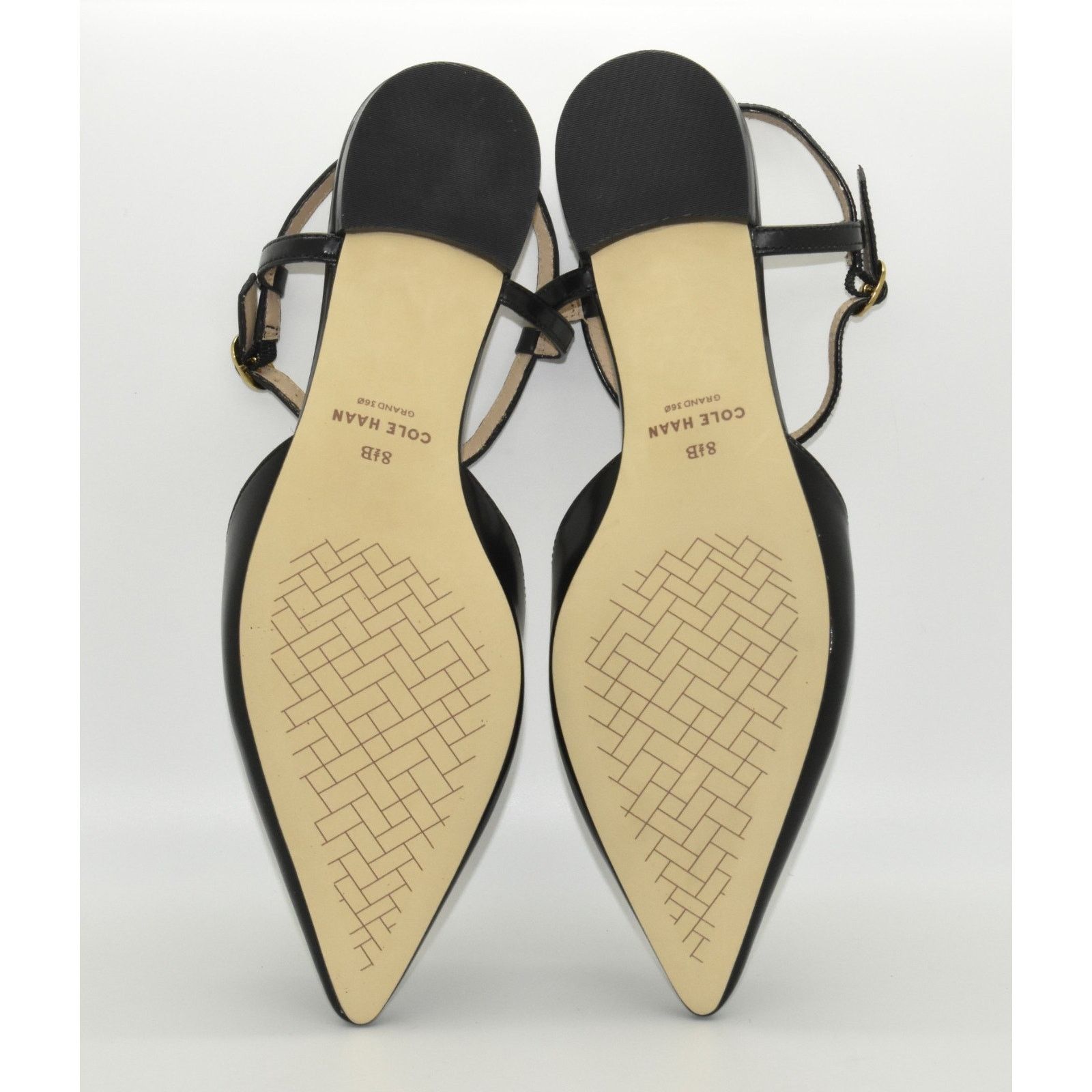 Cole Haan COLE HAAN Marlah Black Pointed Toe T-Strap Flats Size 8.5B Size US 8.5 / IT 38.5 - 5 Thumbnail