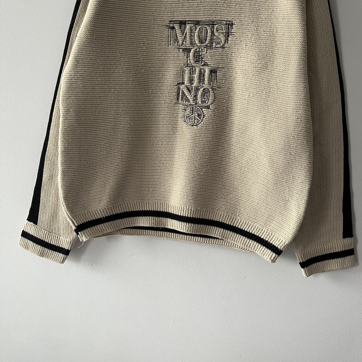 Vintage Sweter Vintage Beige Knit Sweater Y2K Streetwear Sweatshirt Size US M / EU 48-50 / 2 - 3 Thumbnail