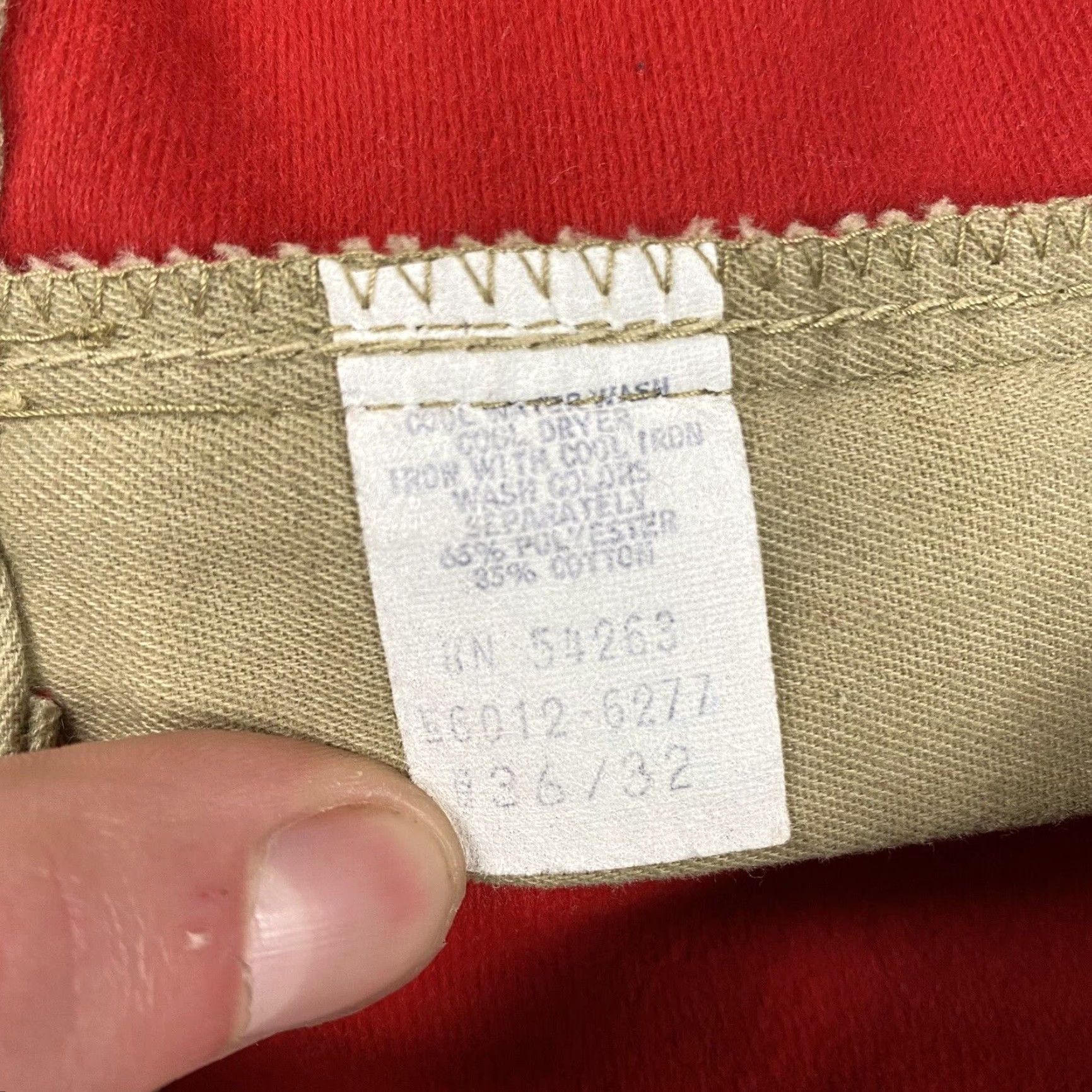 Vintage VINTAGE Work Pants Men 34 Inch Khaki Cotton OG-107 Fleece Lined Workwear 70s Straight Leg Size US 34 / EU 50 - 5 Thumbnail