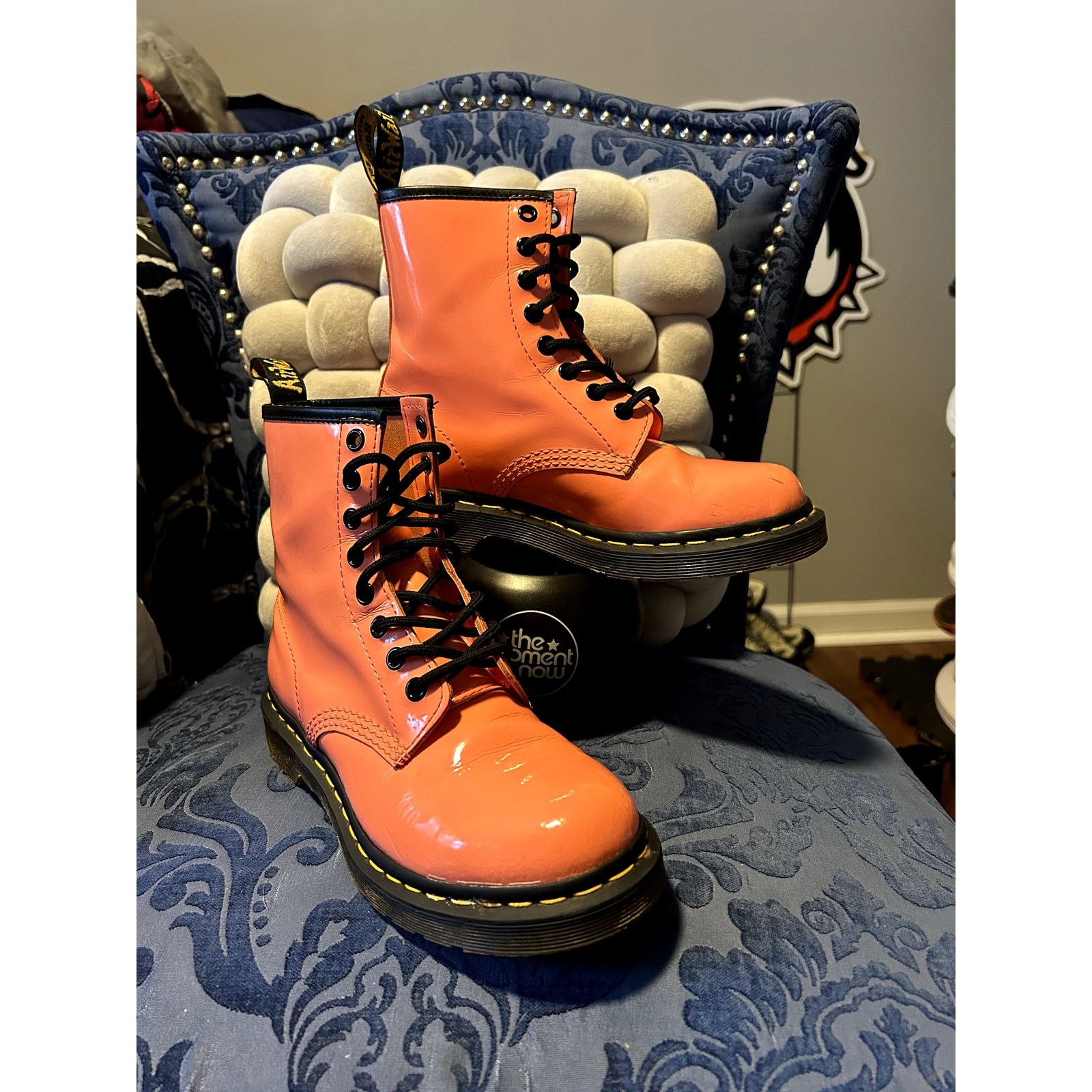 Dr. Martens Dr Martens Coral Pink Orange Patent Leather size 6/EU37 Size US 6 / IT 36 - 1 Thumbnail