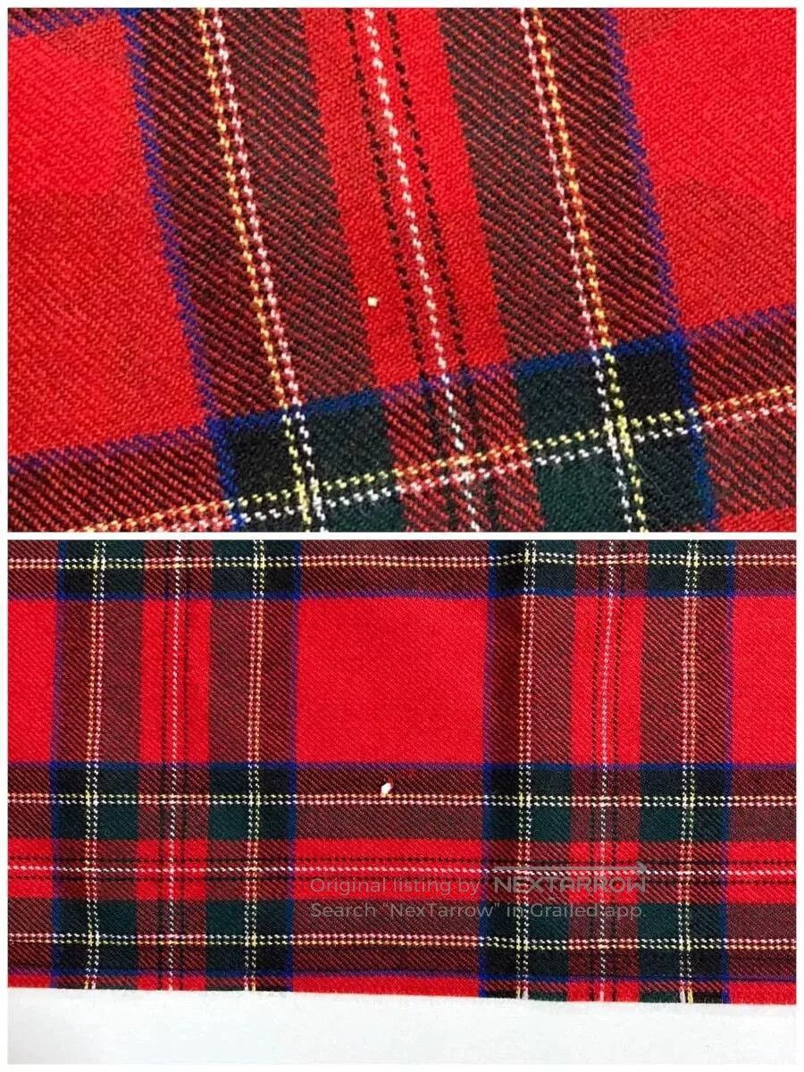 Comme des Garcons Red Plaid Wool Shawl Scarf. Size ONE SIZE - 9 Thumbnail