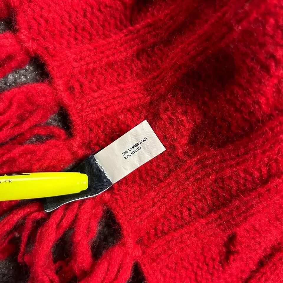 Gap Gap Scarf Womens Red Chunky Knit Lambswool Winter Adults Size ONE SIZE - 4 Thumbnail