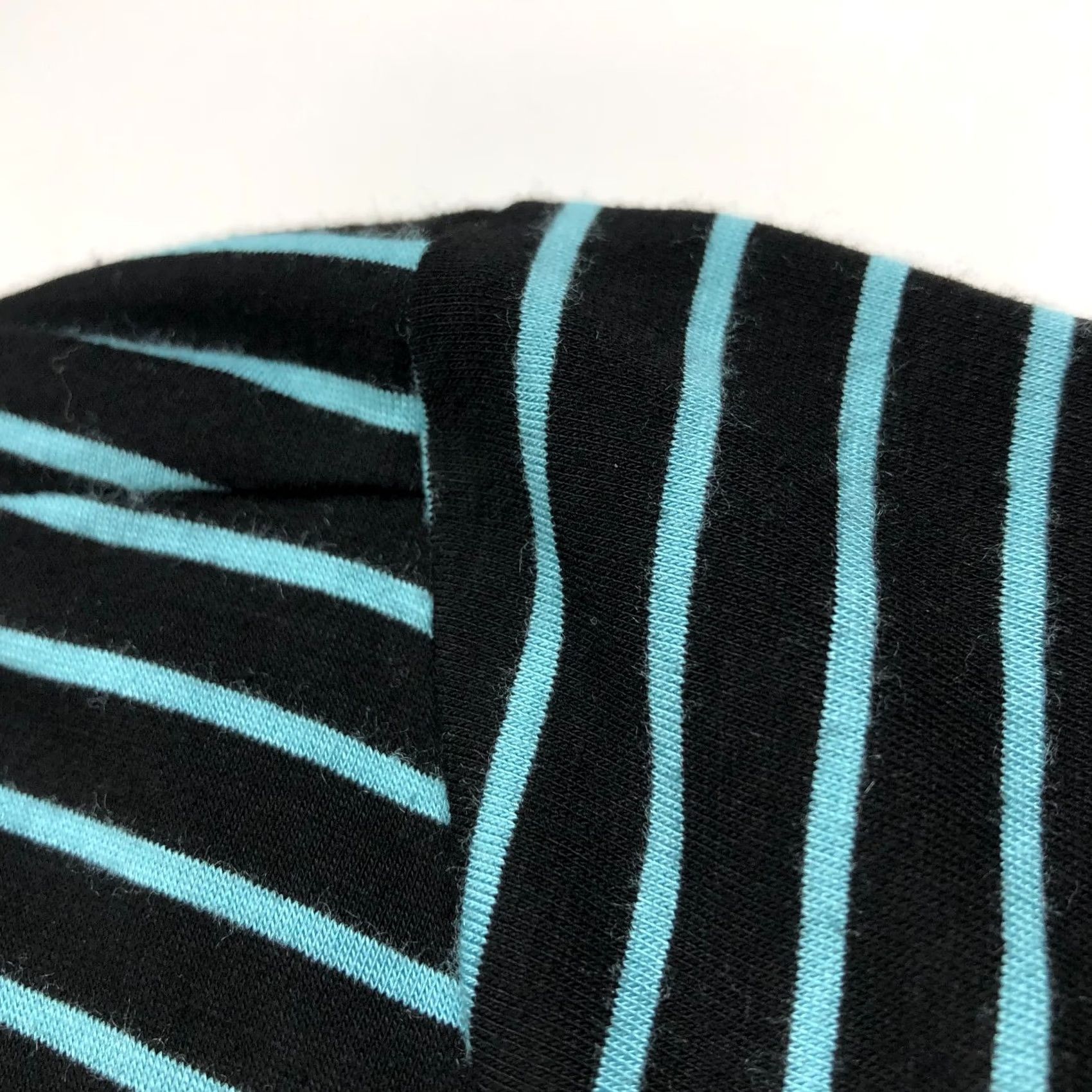 Vintage Comfy USA Shirt Womens Tunic Pullover Striped Black Blue Medium Size M Casual Distinctive Rounded Neck, Long Sleeve, Stretch Top Size M / US 6-8 / IT 42-44 - 6 Thumbnail