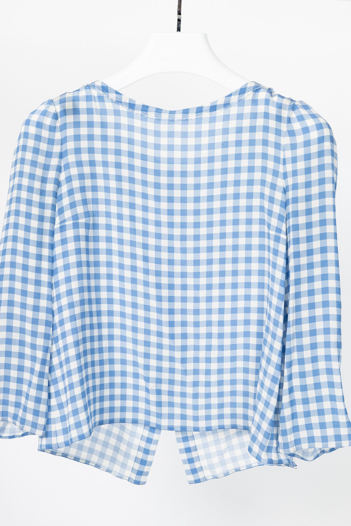 Prada Prada AW13 Blue Gingham Silk Crepe Blouse Size S / US 4 / IT 40 - 3 Thumbnail