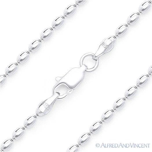 Other 2.9mm Polished Oval Bead Italian Chain Necklace - 30" Size ONE SIZE - 1 Thumbnail