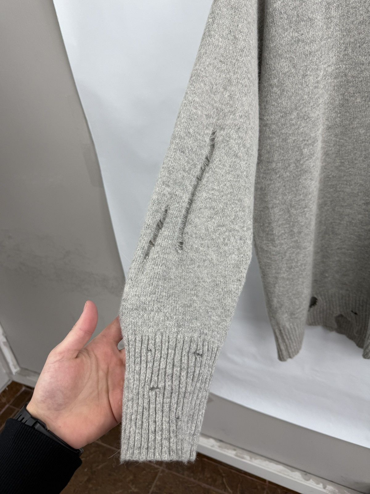 Diesel 🇮🇹 Diesel Distressed Alpaca Wool Knit Sweater Made in Italy Size L / US 10 / IT 46 - 12 Thumbnail