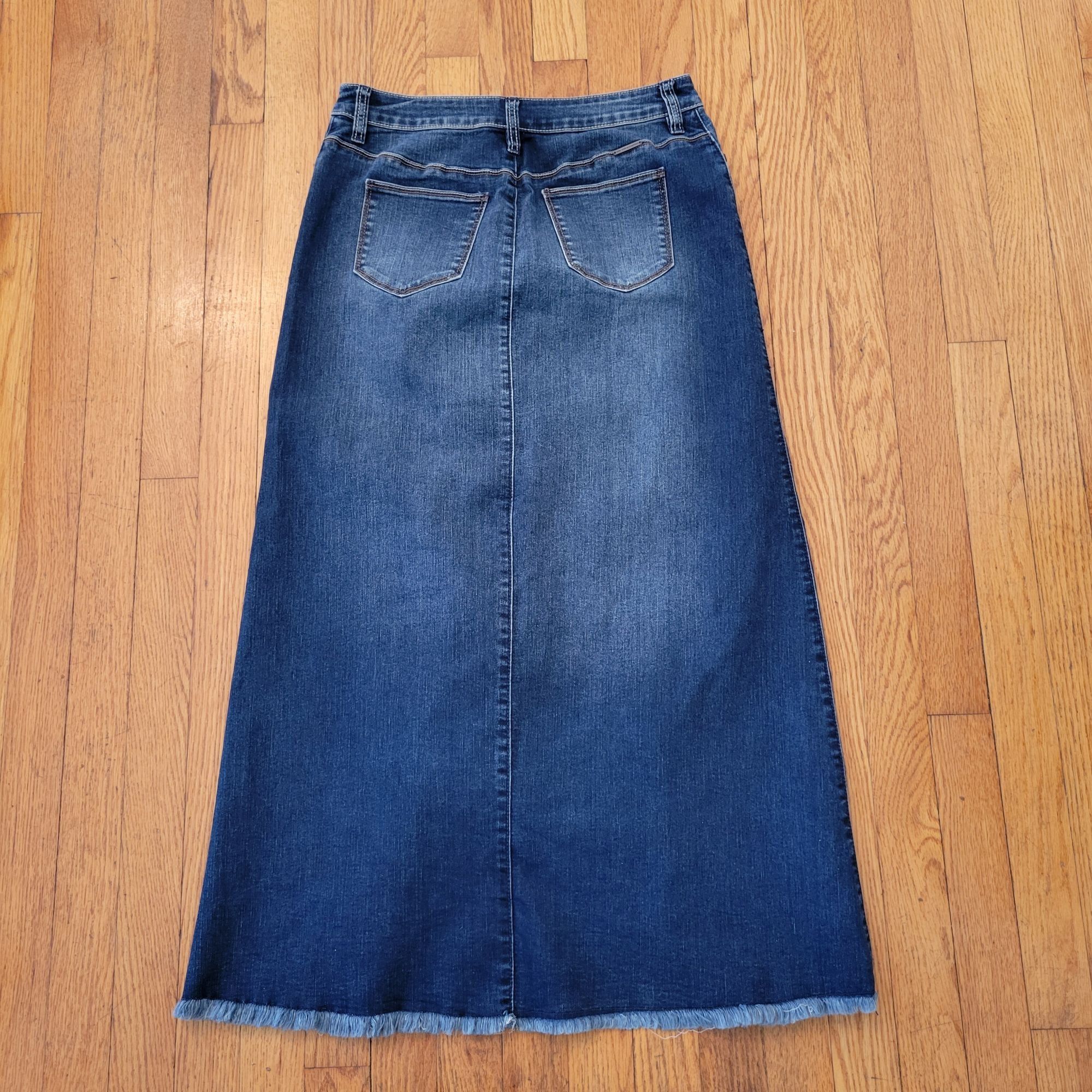 Other SOHO New York Denim Maxi Skirt 4 Frayed Hem Dark Wash Blue J Size 30" / US 8 / IT 44 - 3 Thumbnail