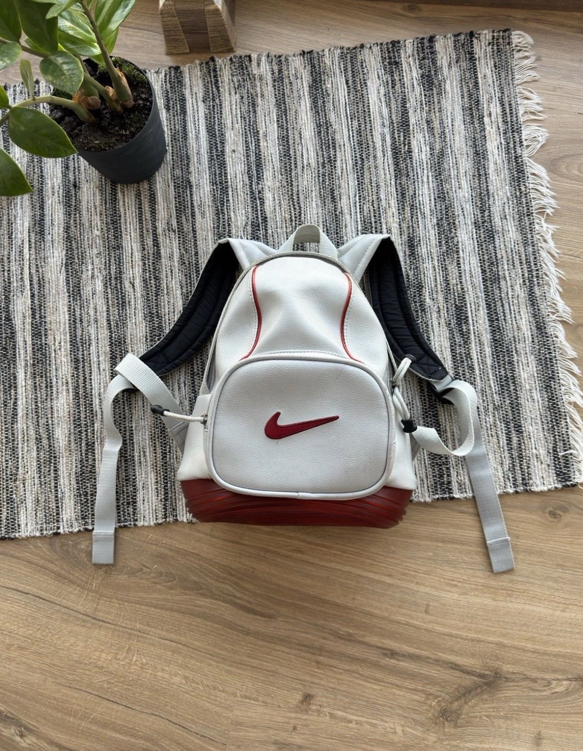 Vintage Nike Mini Backpack 90s Bubble Logo Swoosh Red Unisex