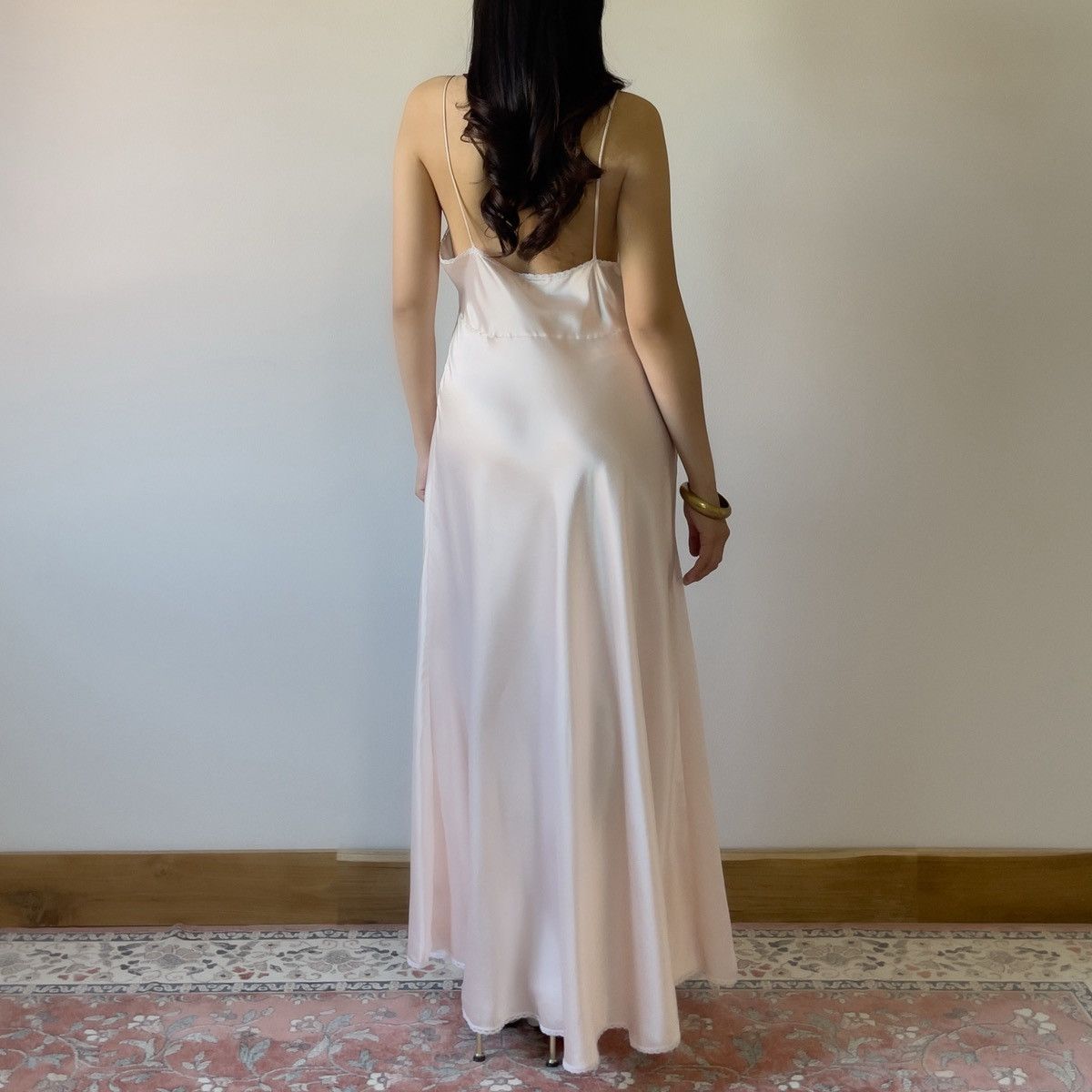 Victoria's Secret Victoria’s Secret 1980s Blush Pink Satin Slip Gown (L) Size L / US 10 / IT 46 - 8 Thumbnail