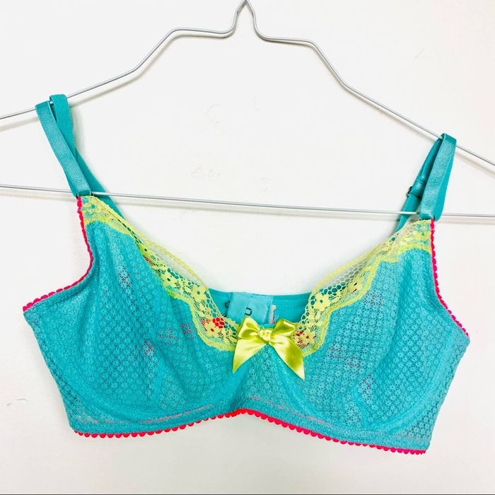 Victoria's Secret NEW VICTORIAS SECRET Blue Pink Yellow Sheer Mesh Lace