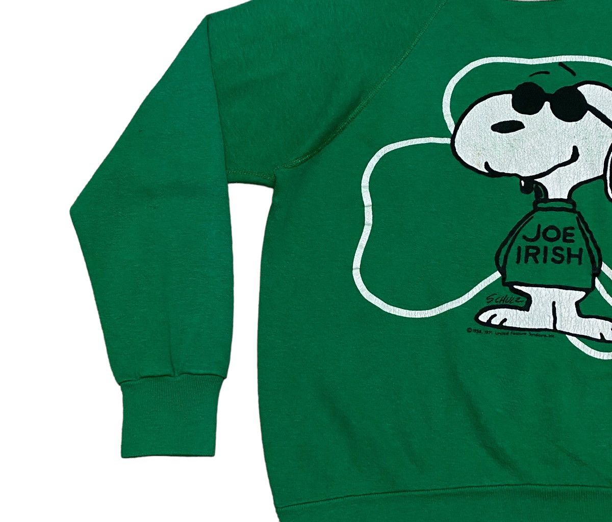 Peanuts × Vintage Vintage Peanut Snoopy Joe Irish Sweatshirt 1990a Size US L / EU 52-54 / 3 - 3 Thumbnail