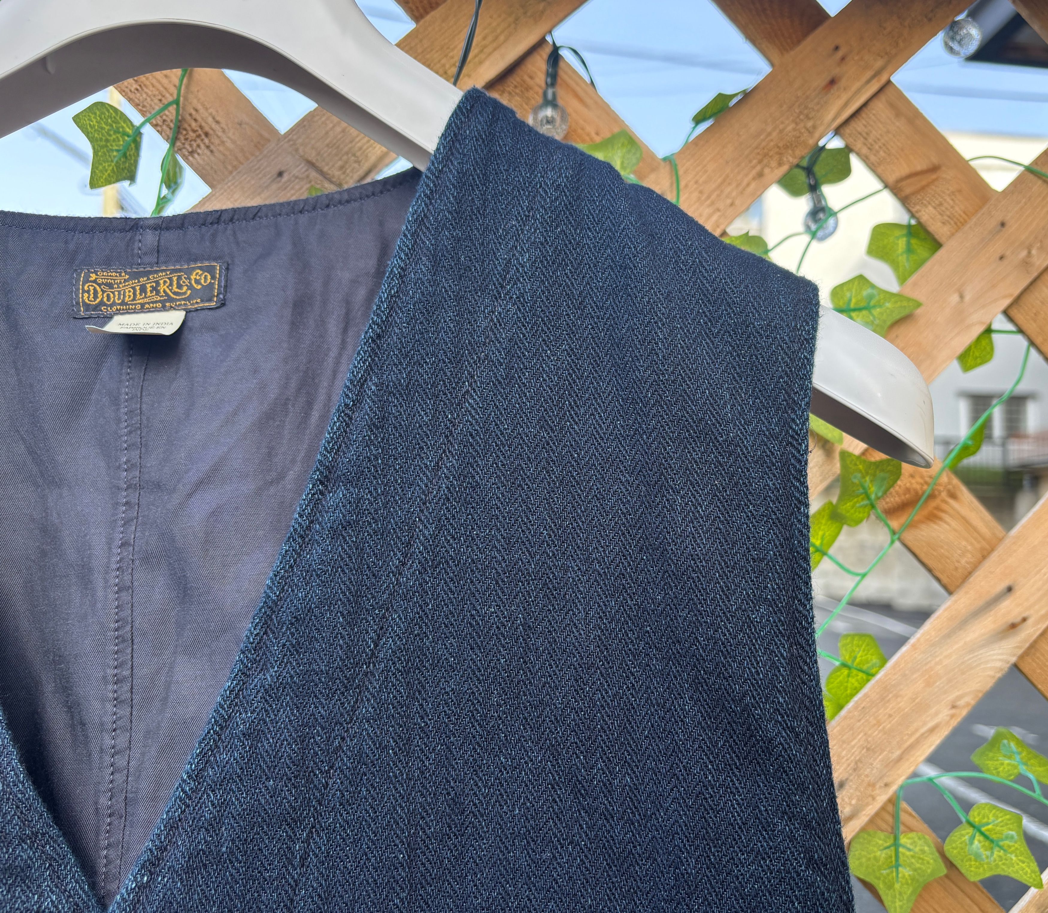 RRL Ralph Lauren $460 Indigo Navy Blue Herringbone Vest/Waistcoat - XL Size US XL / EU 56 / 4 - 2 Thumbnail