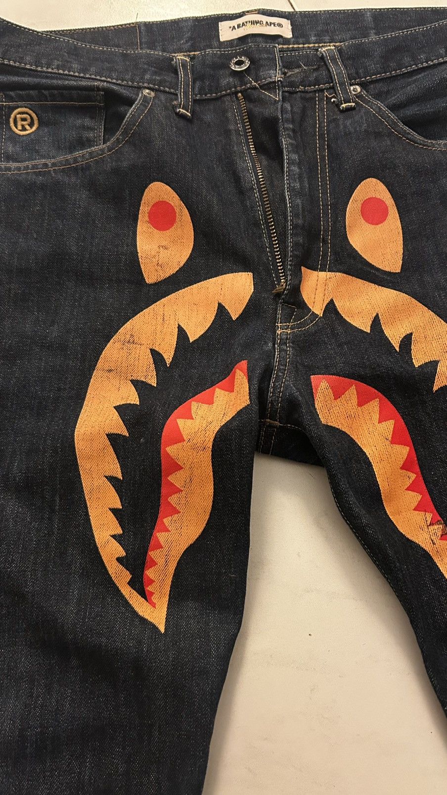 Bape SHARK LOGO BAPE JEANS Size US 35 - 7 Thumbnail