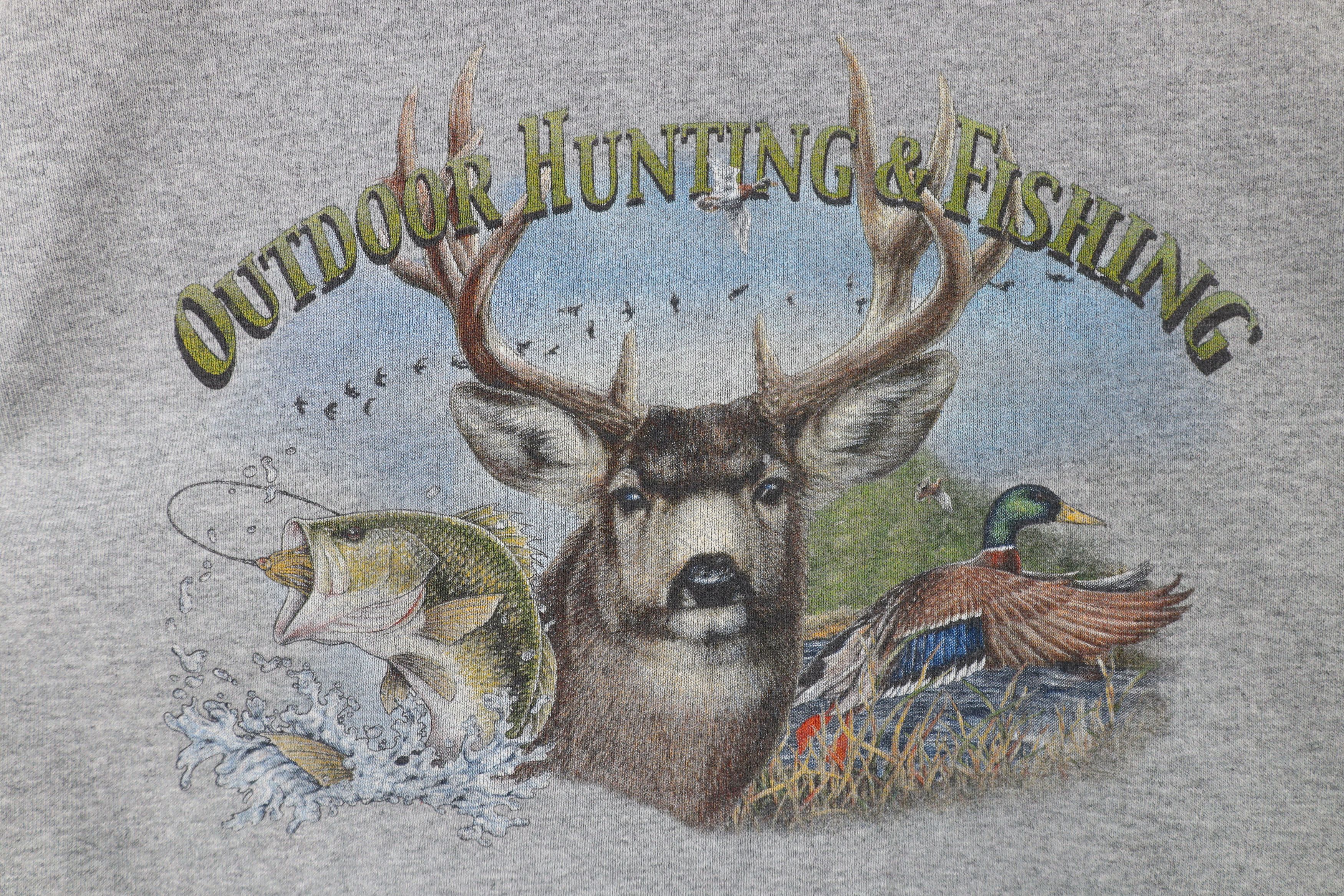 Vintage Vintage 90s Streetwear Nature Hunting Fishing Sweatshirt Size US L / EU 52-54 / 3 - 4 Thumbnail