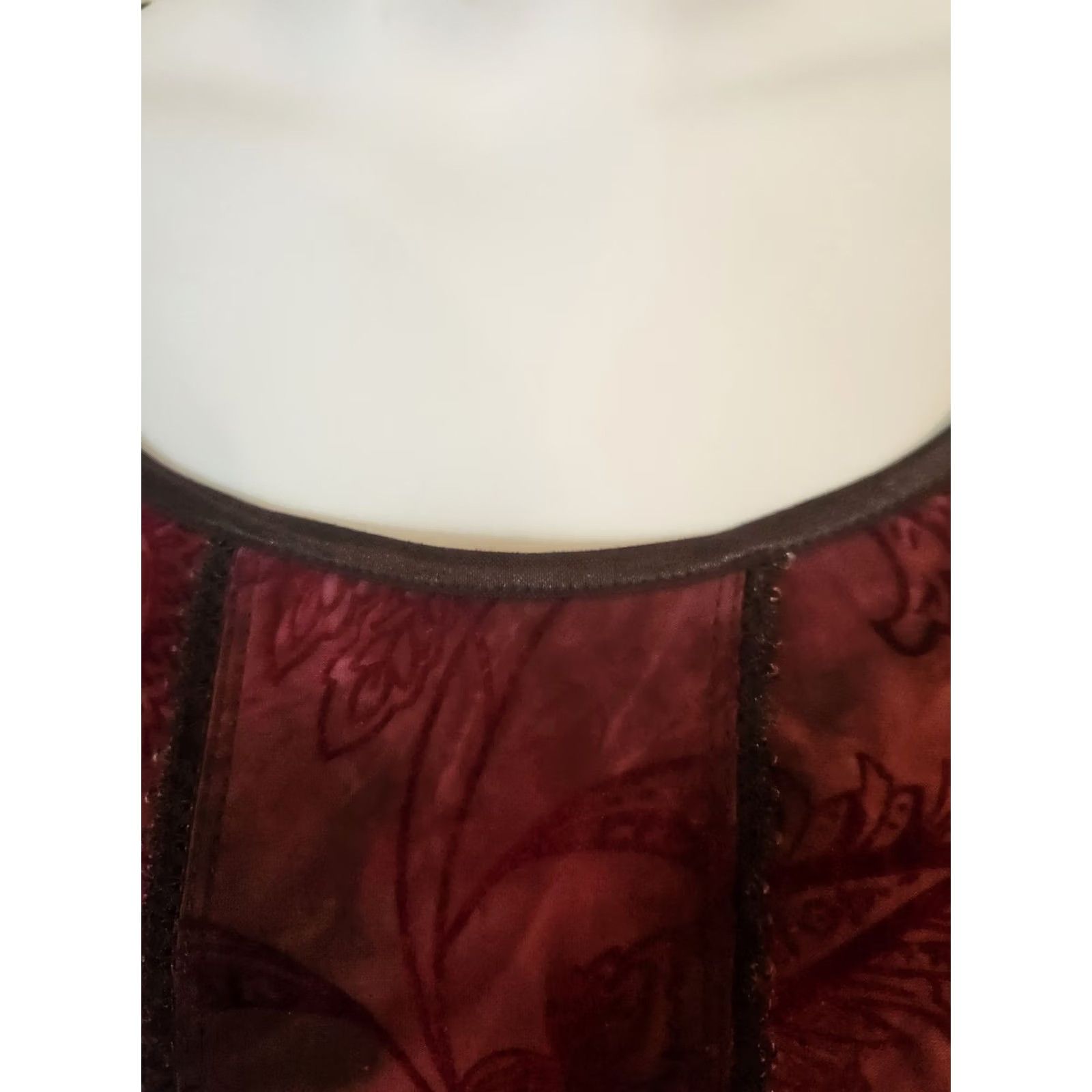 Velvet Roz & Ali Top Woman 2X Dark Magenta Black Paisley Velvet Burnout Size XXL / US 16-18 / IT 52-54 - 4 Thumbnail
