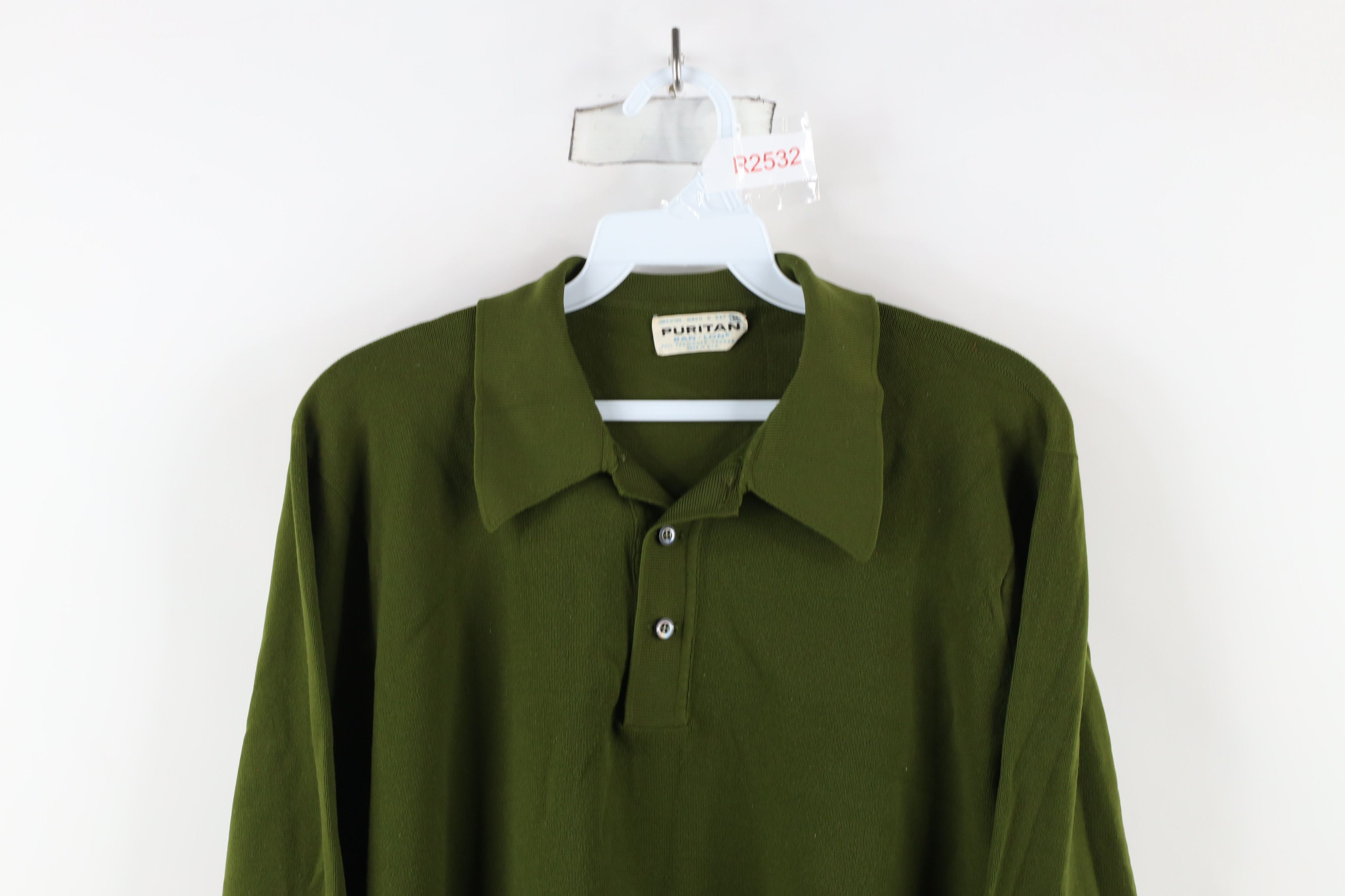 Vintage Vintage 60s 70s Streetwear Long Sleeve Polo Avocado USA Size US M / EU 48-50 / 2 - 2 Thumbnail